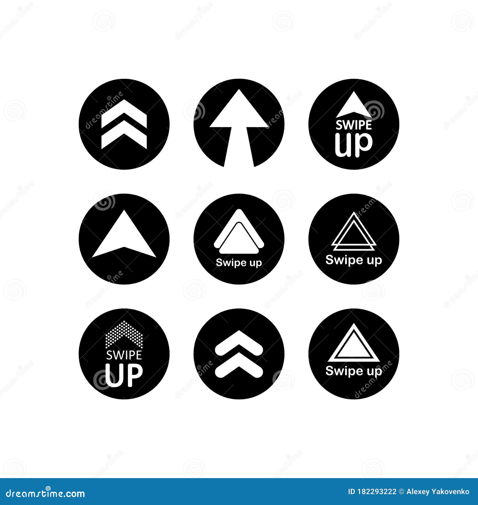 swipe up, arrow up icon modern button for web or appstore  black   on white background.  eps 10