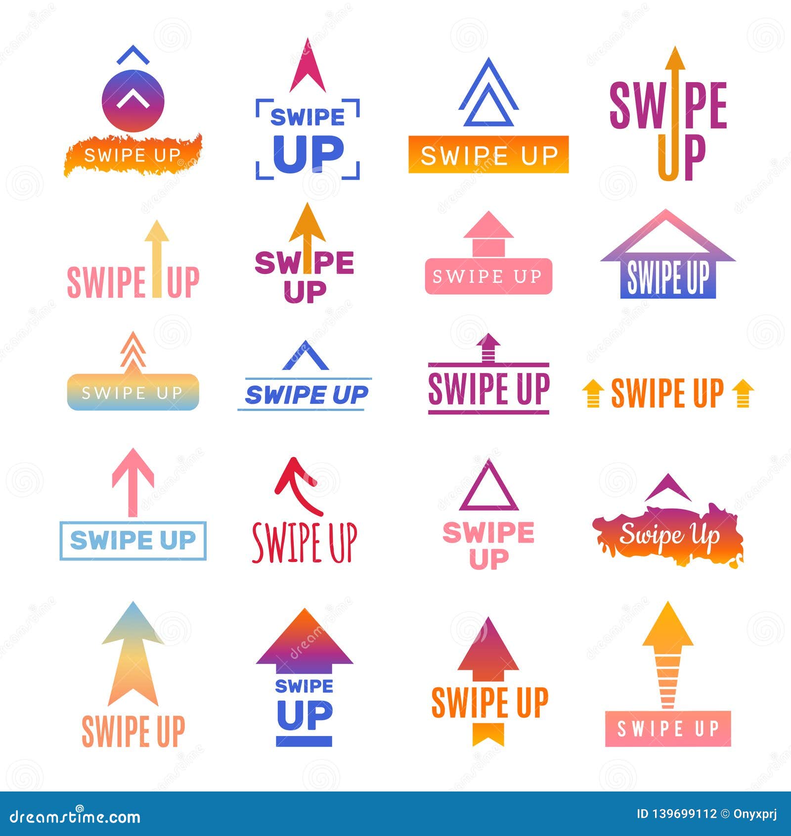 swipe up. ui template web s for social photo blog app  