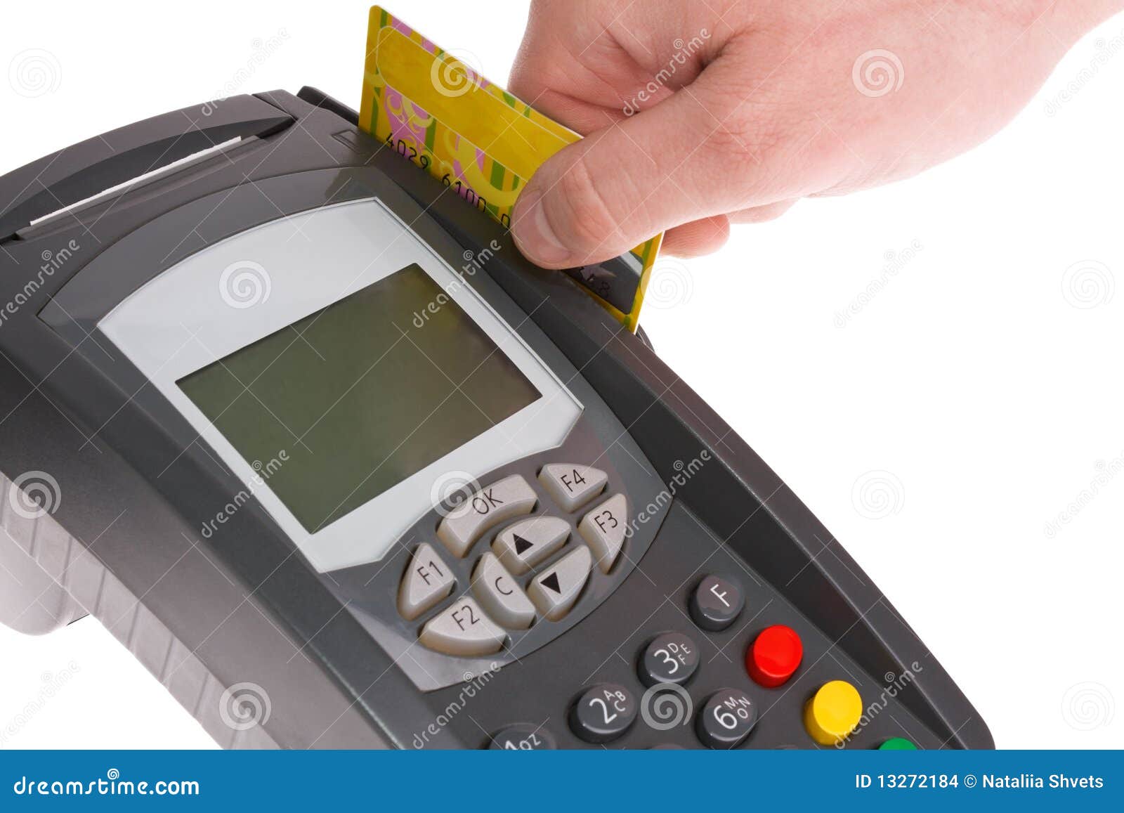 Swiping Credit Card with Terminal Stock Photo Image of idea, display