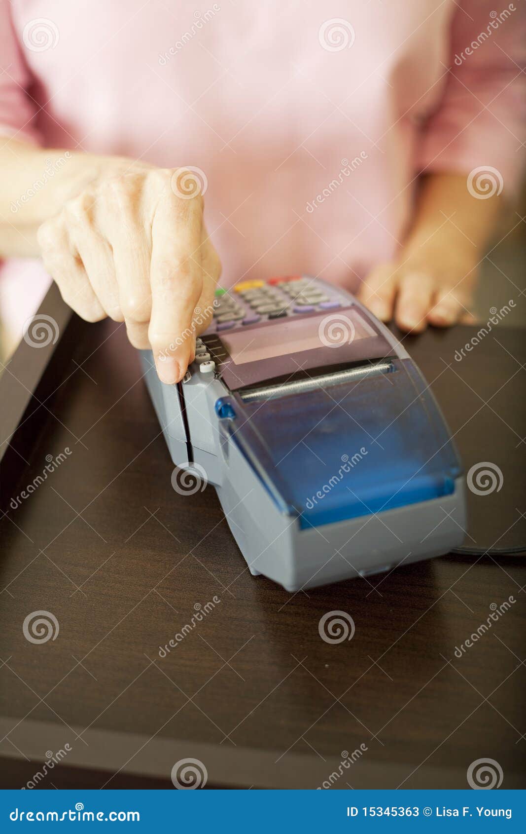 swiping debit card