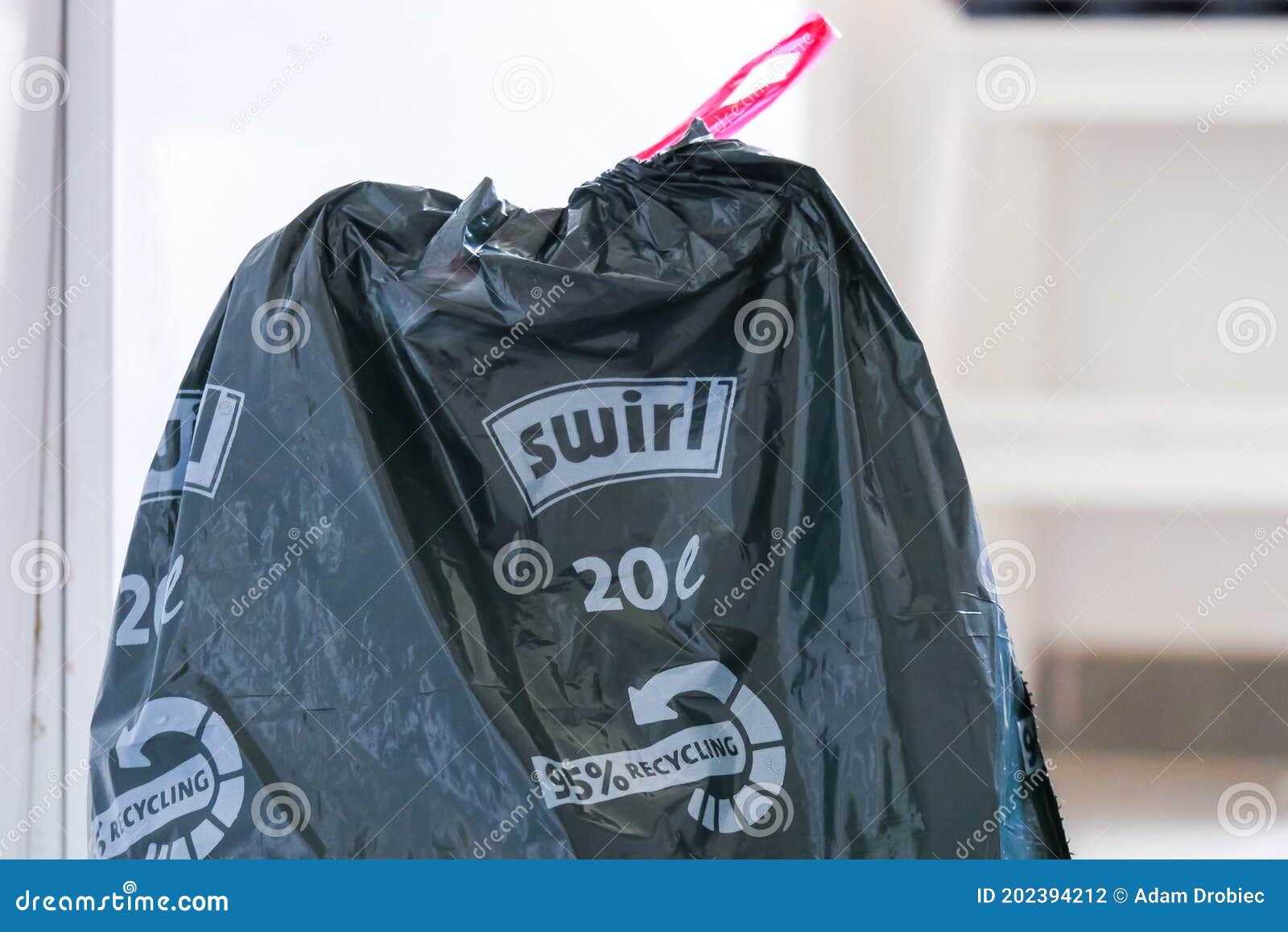 Swirl Black Recyclable Garbage Bag Editorial Photography Image of