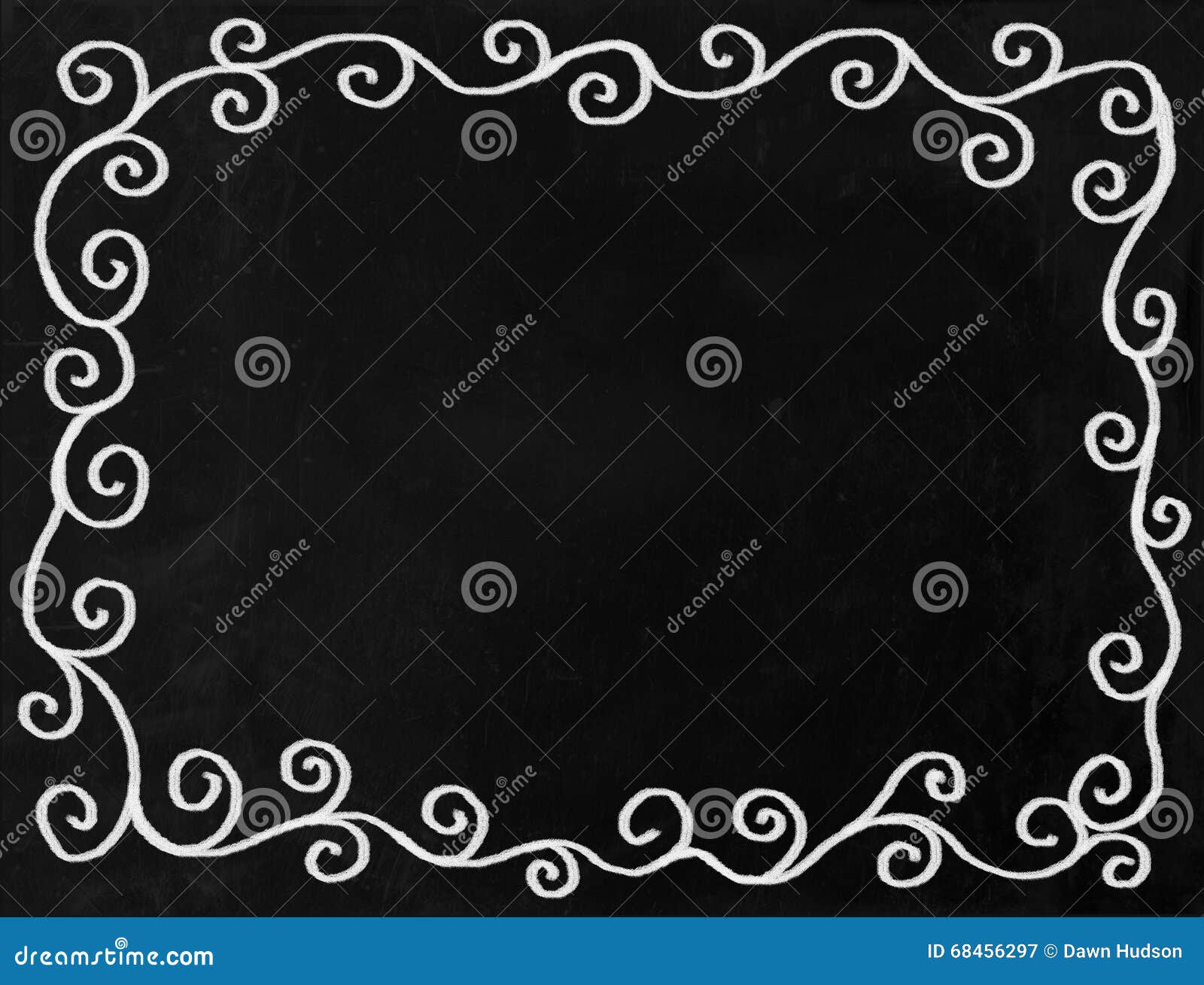 Swirl Chalkboard Border stock illustration. Illustration of frame