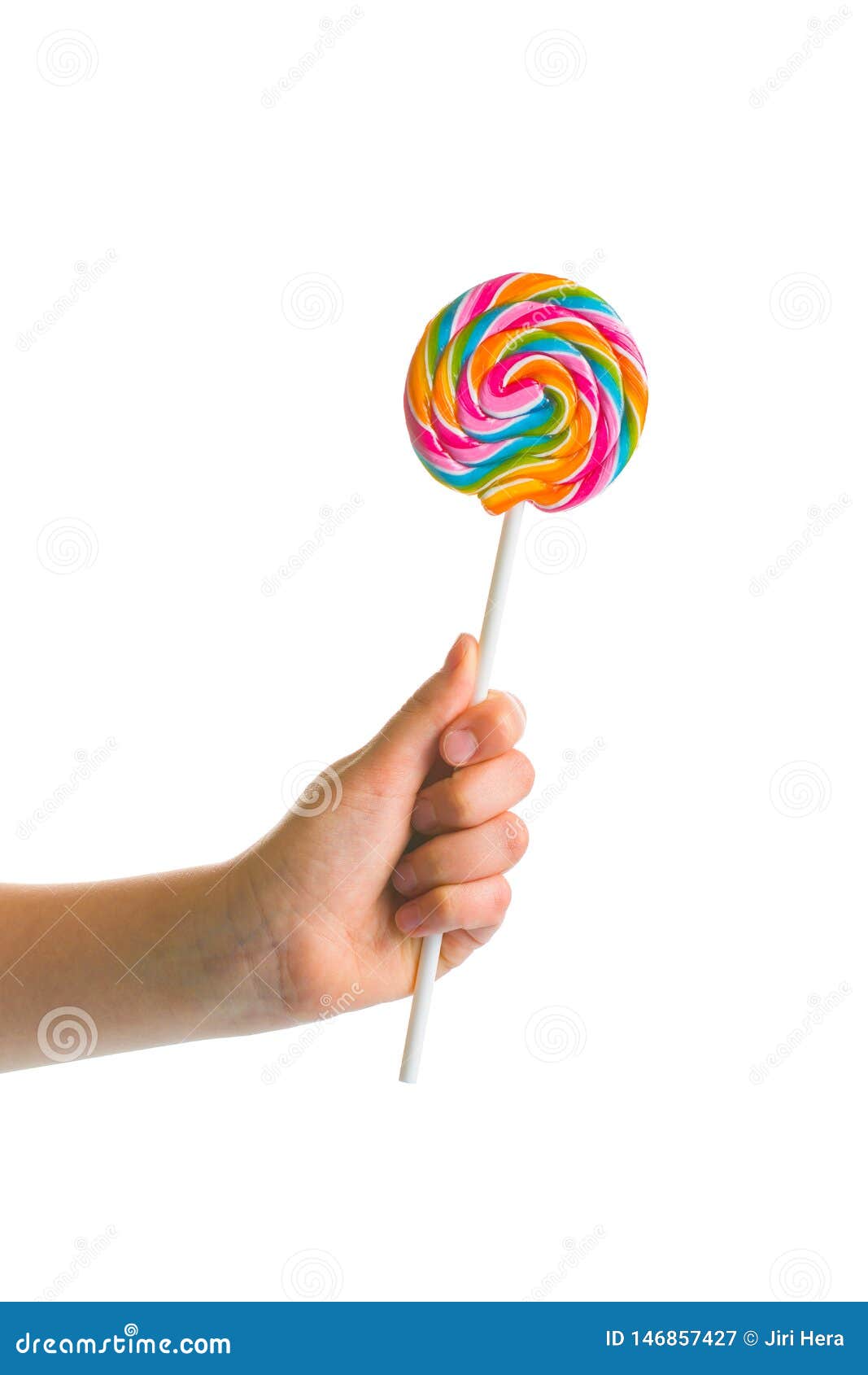 Swirl Colorful Lollipop In Child Hand Stock Image - Image of candy ...