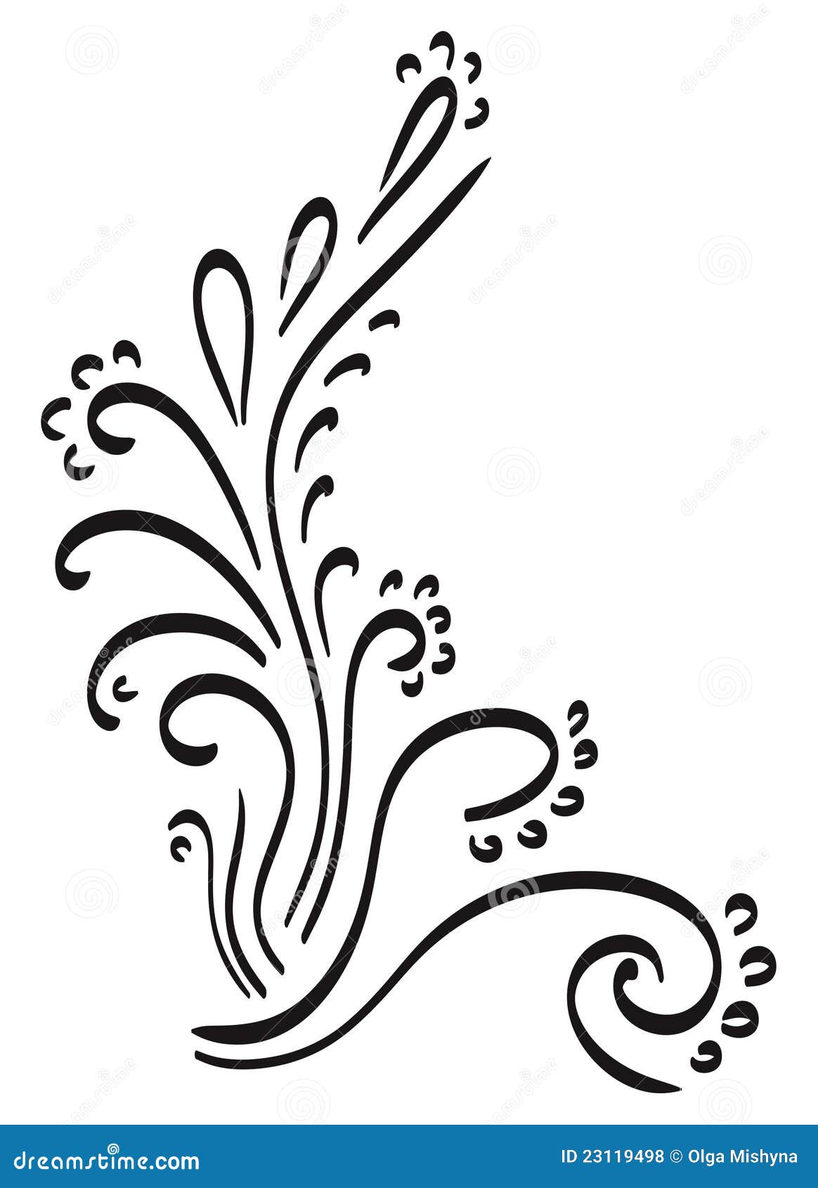 Swirl corner, doodles stock illustration. Illustration of sketch 23119498