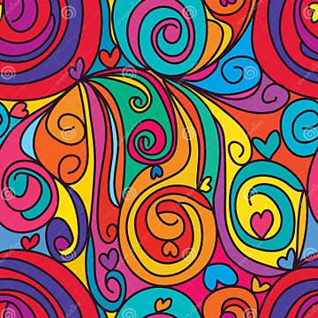 Swirl Drop Love Seamless Pattern Stock Vector - Illustration of ...