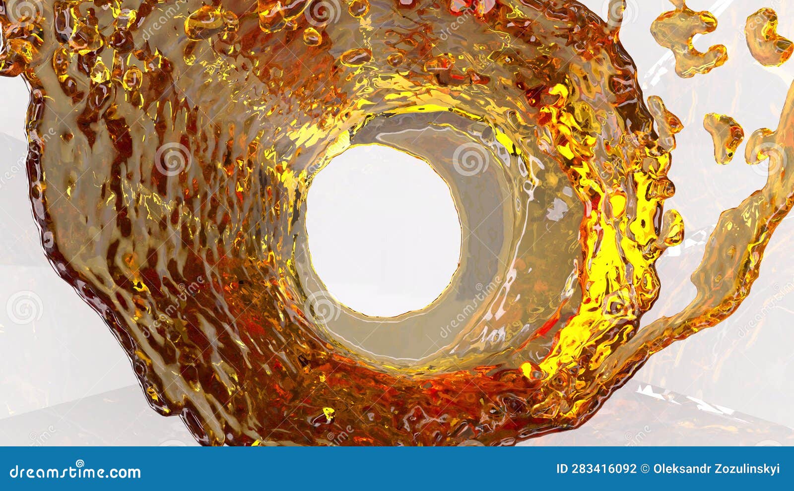 Swirl of Fresh Beer on Transparent Back 3d Stock Illustration