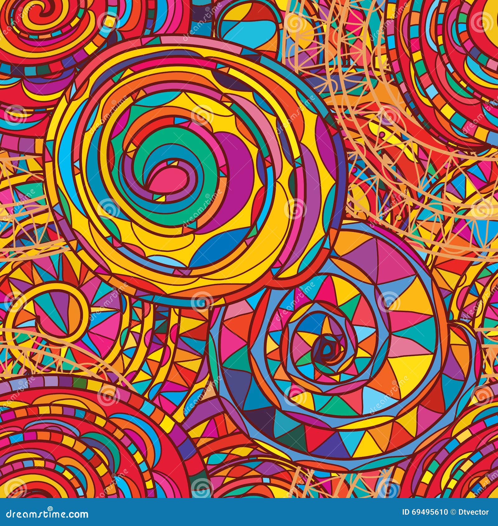 swirl line full colorful seamless pattern