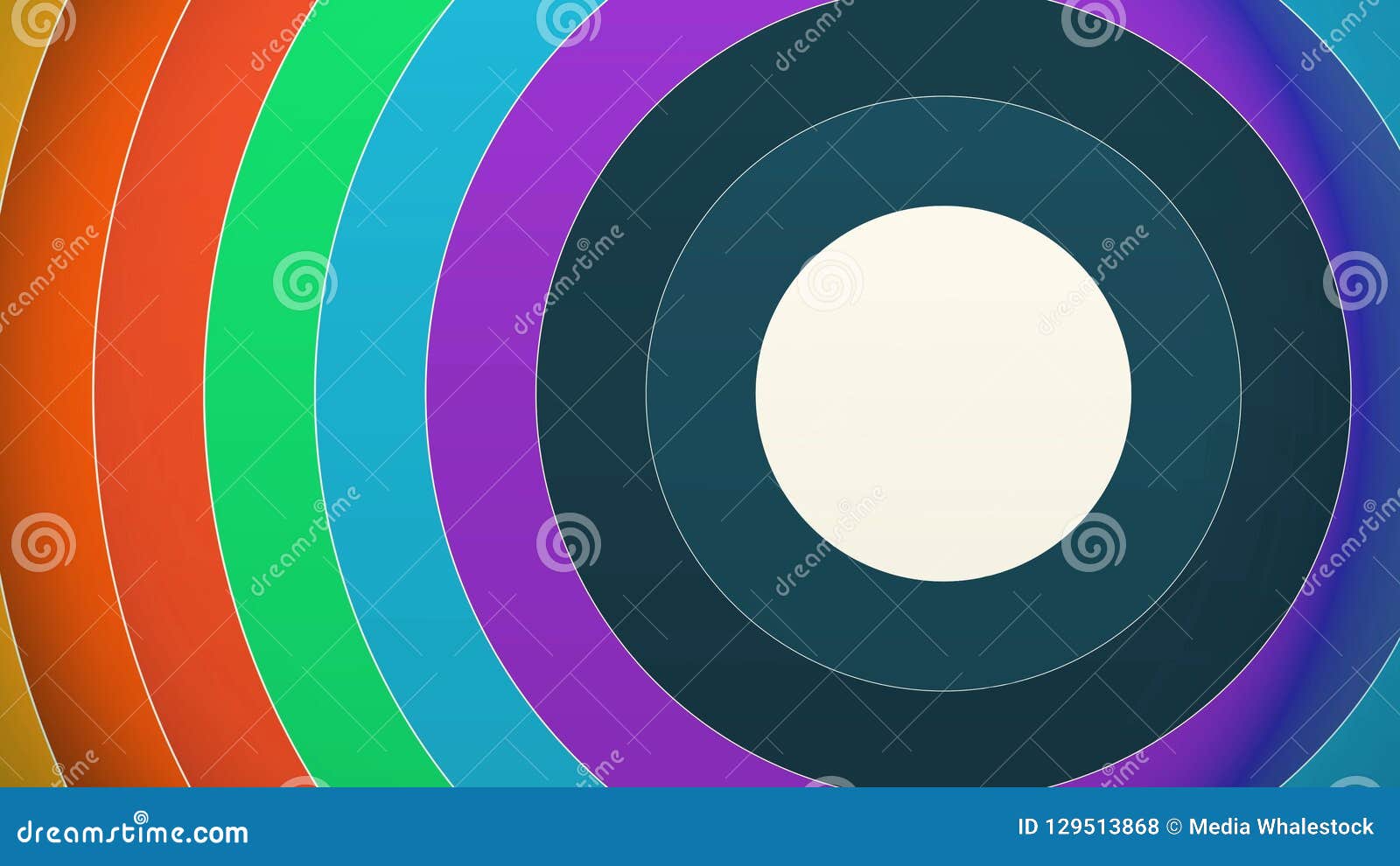 Swirling Colorful Lines in Circle on White Background. Rainbow and ...