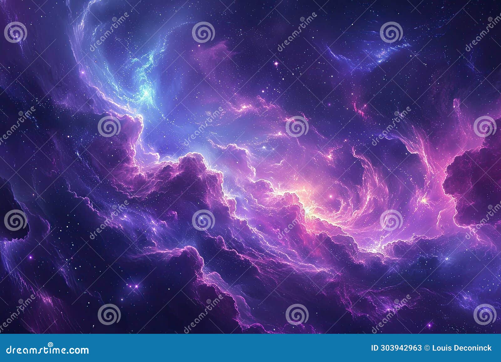 Swirling Cosmic Abstraction Stock Illustration - Illustration of