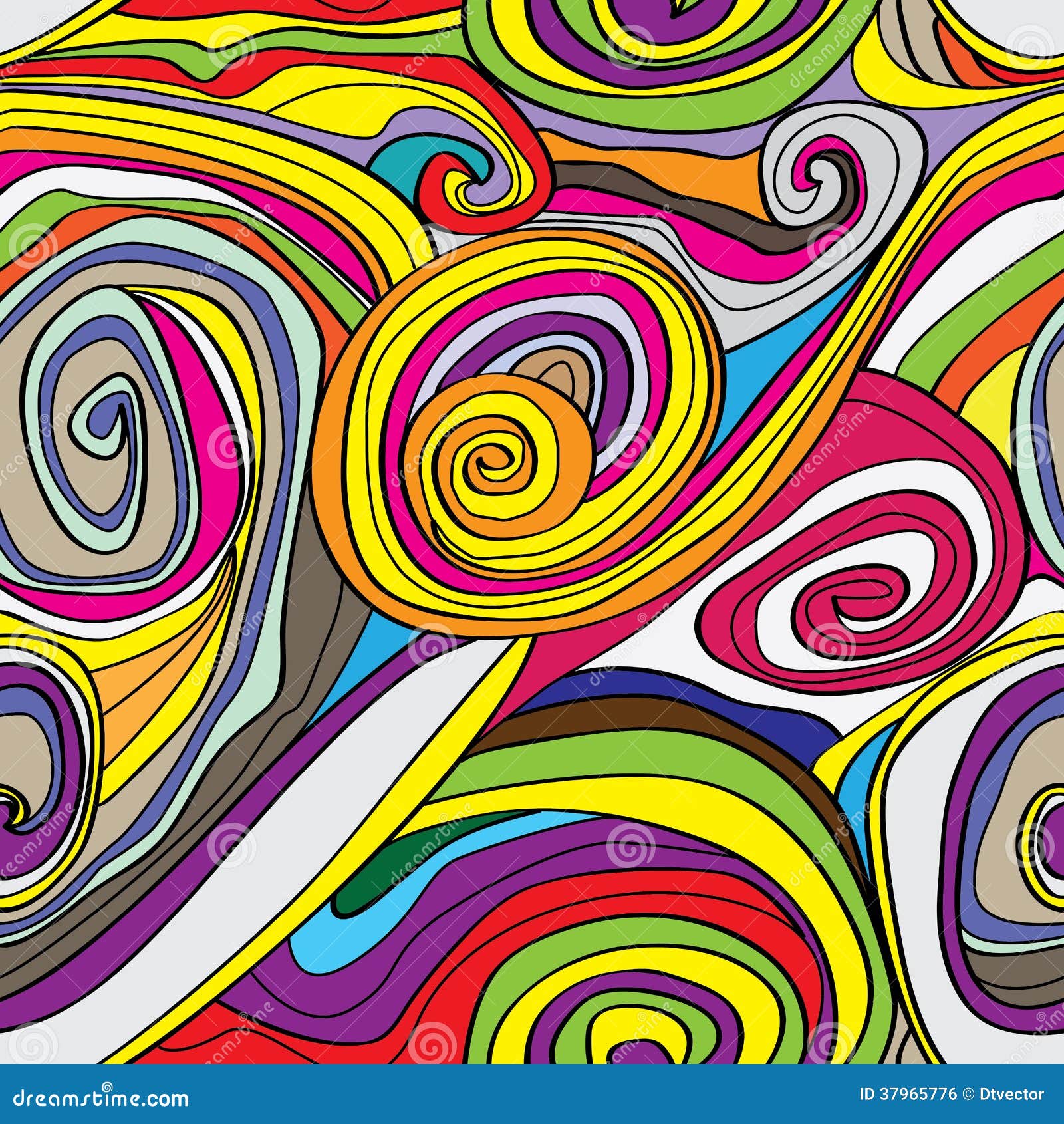 swirly drawn seamless pattern