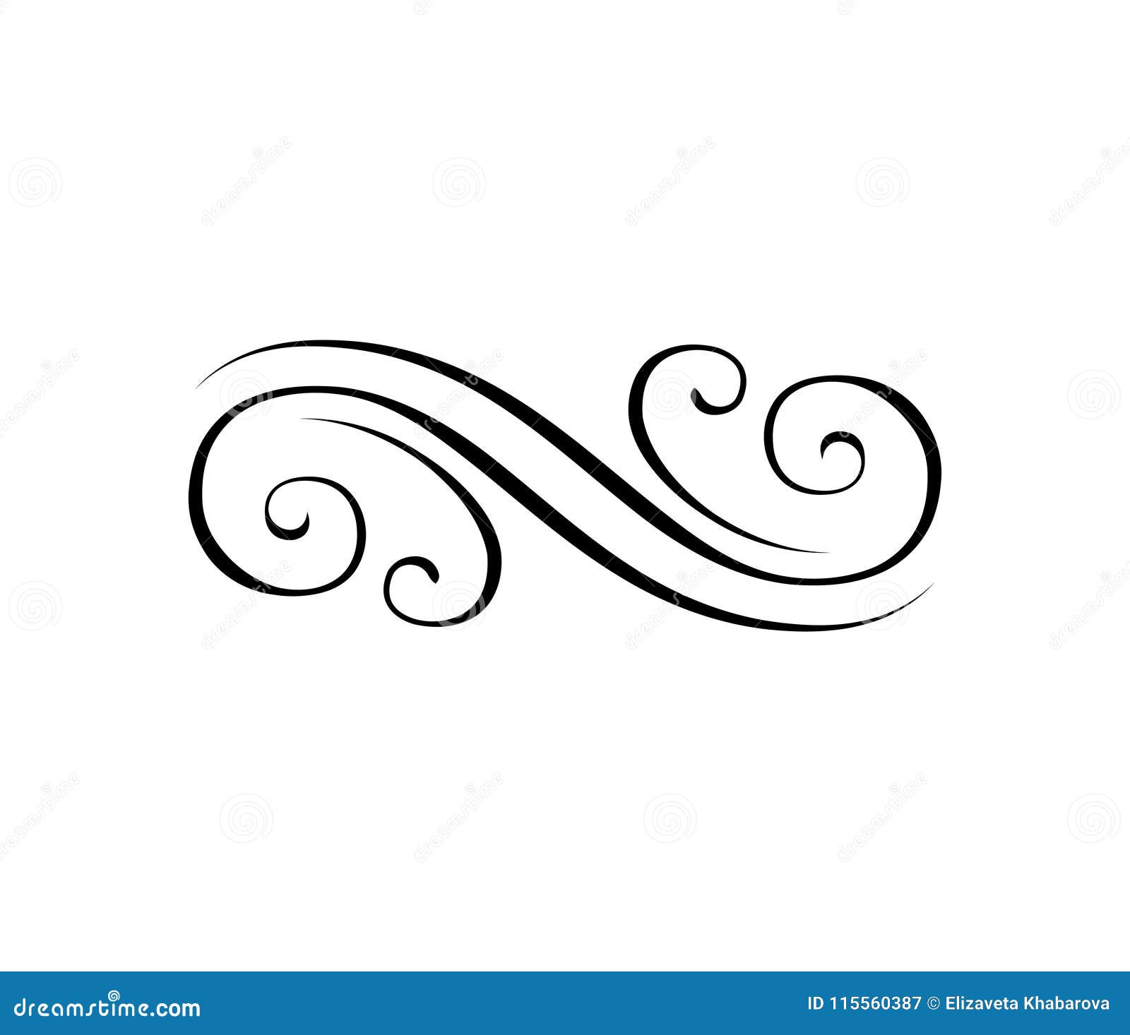 swirly line, filigree ornamental eleent. engraving border. calligraphic  s, page decoration. 