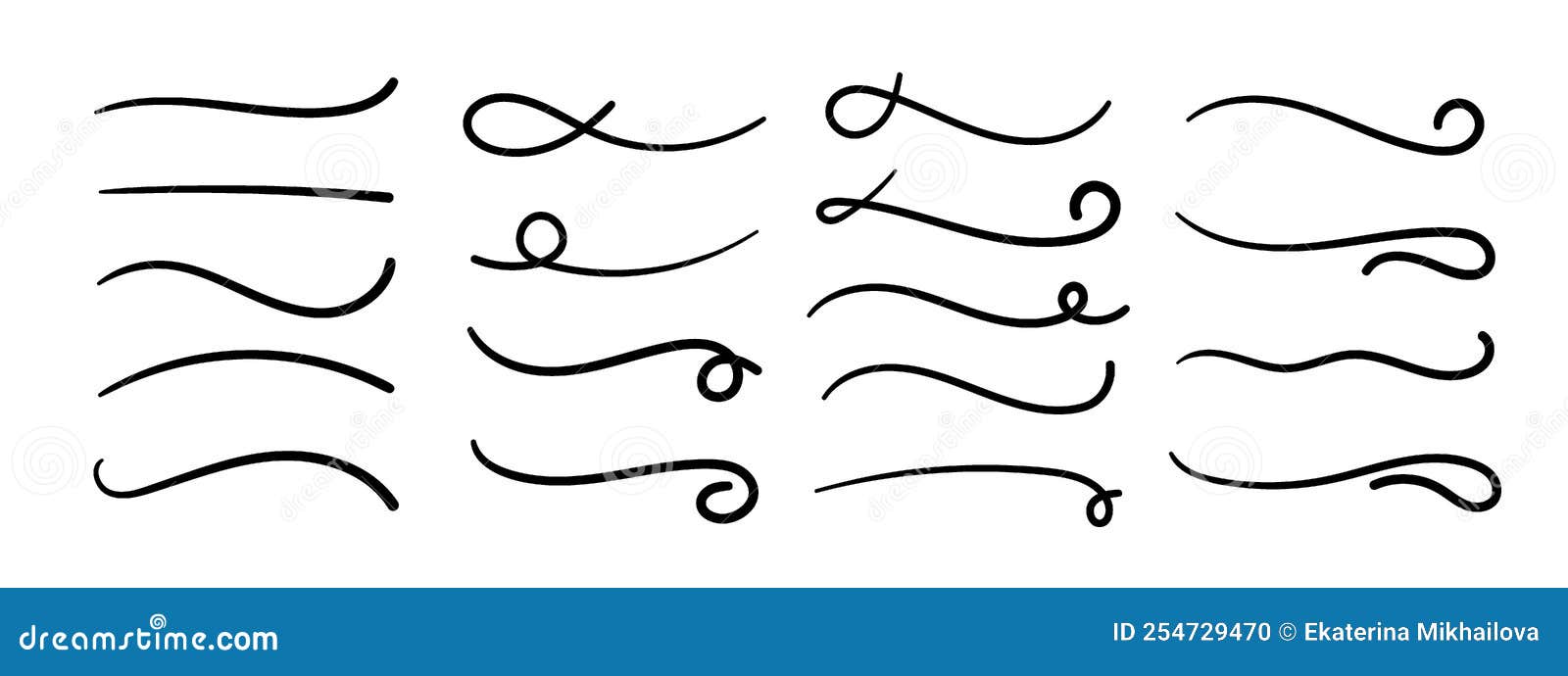 Swooshes and swashes underline swish tails Vector Image