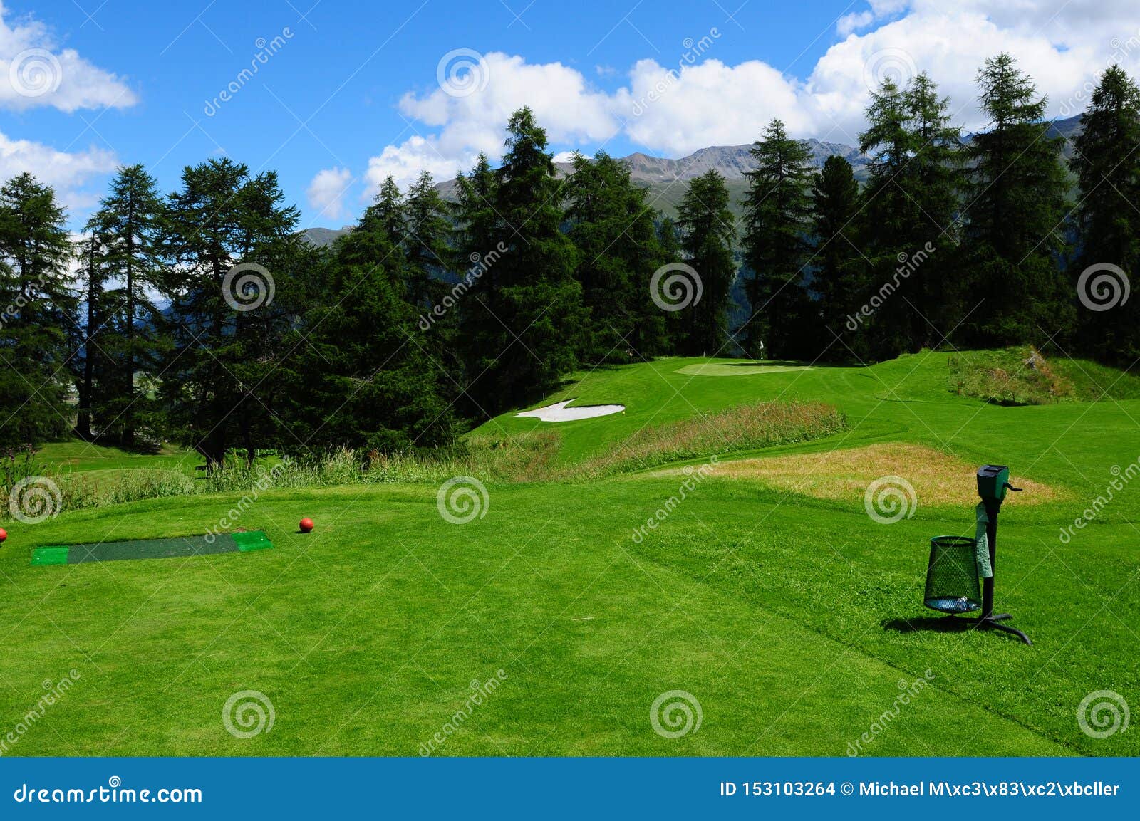 Swiss Alps the Kulm Hotel 9 Hole Golf Course in St. Moritz in the