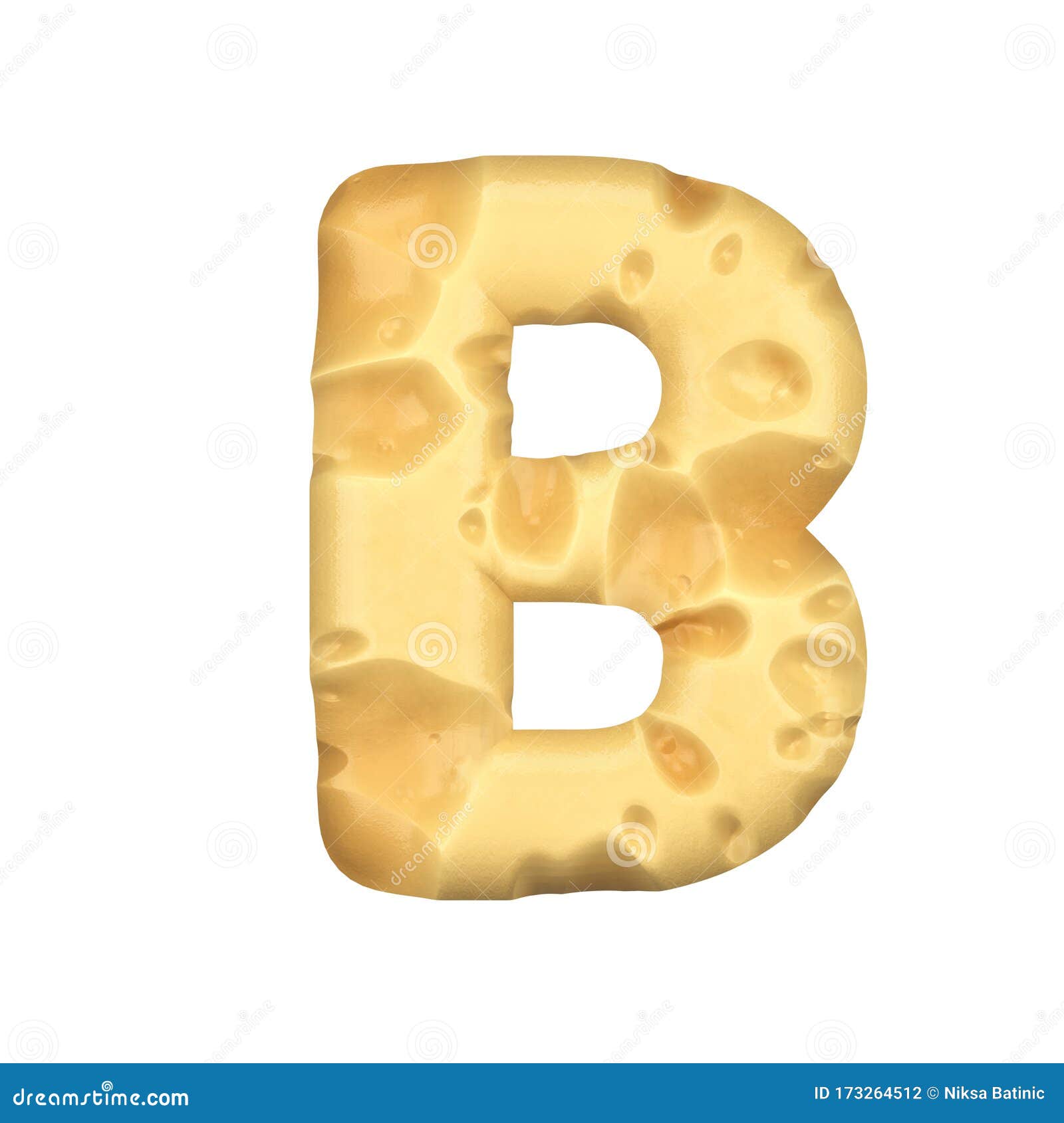Swiss Cheese Letter 3D Render Stock Illustration Illustration of