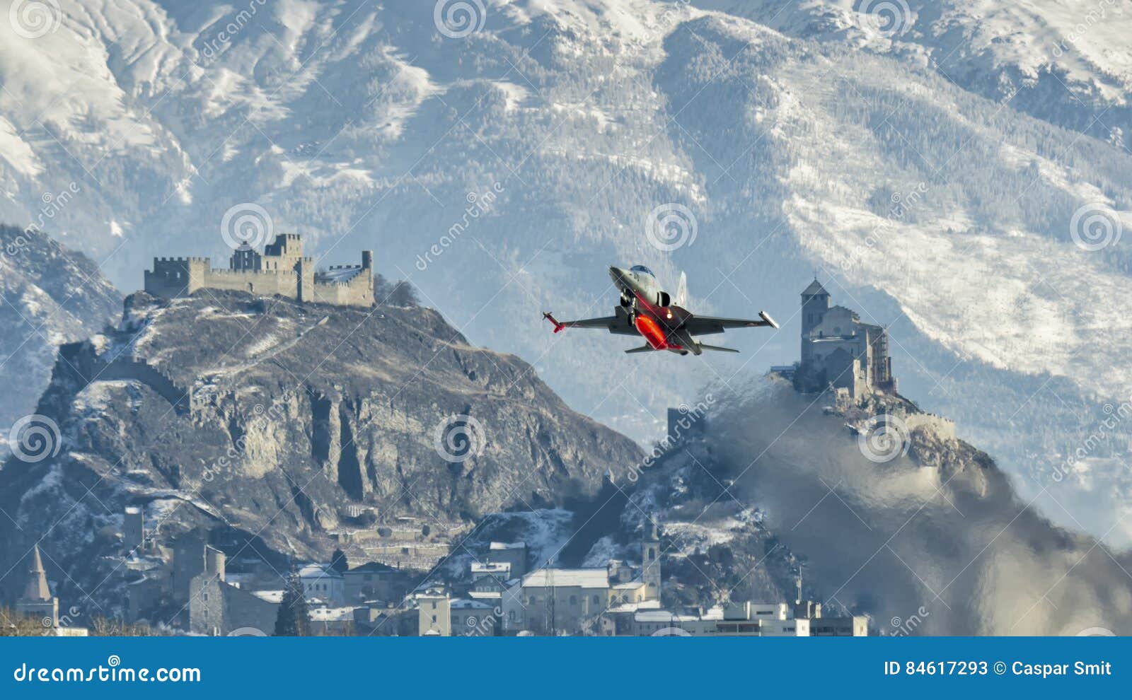 swiss f-5e tiger take off at sion