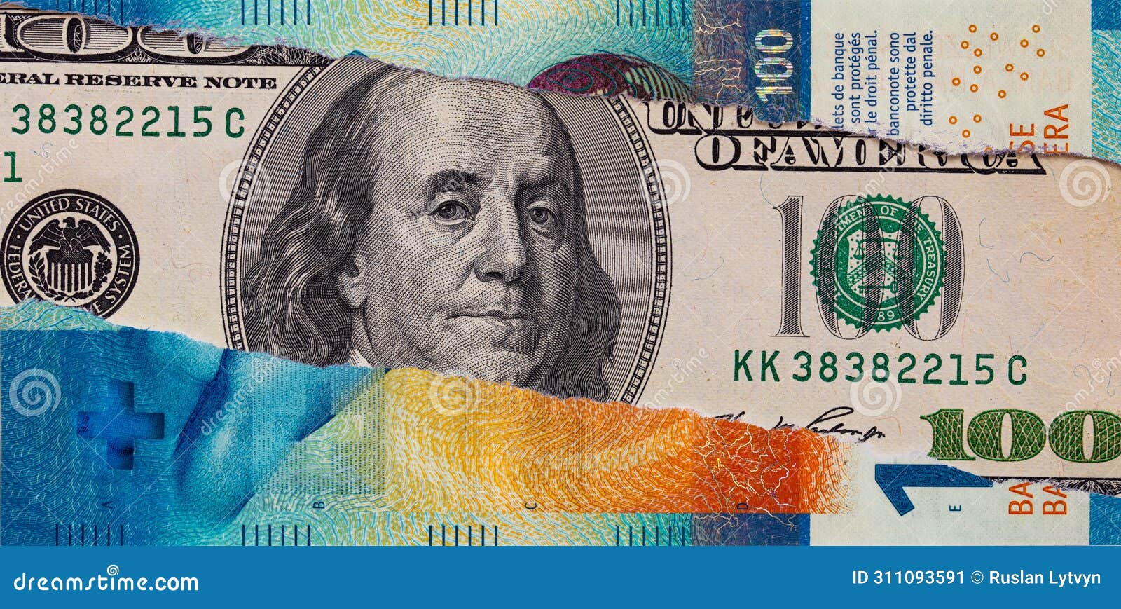 100-swiss-franc-banknote-through-torn-100-swiss-franc-banknote-stock