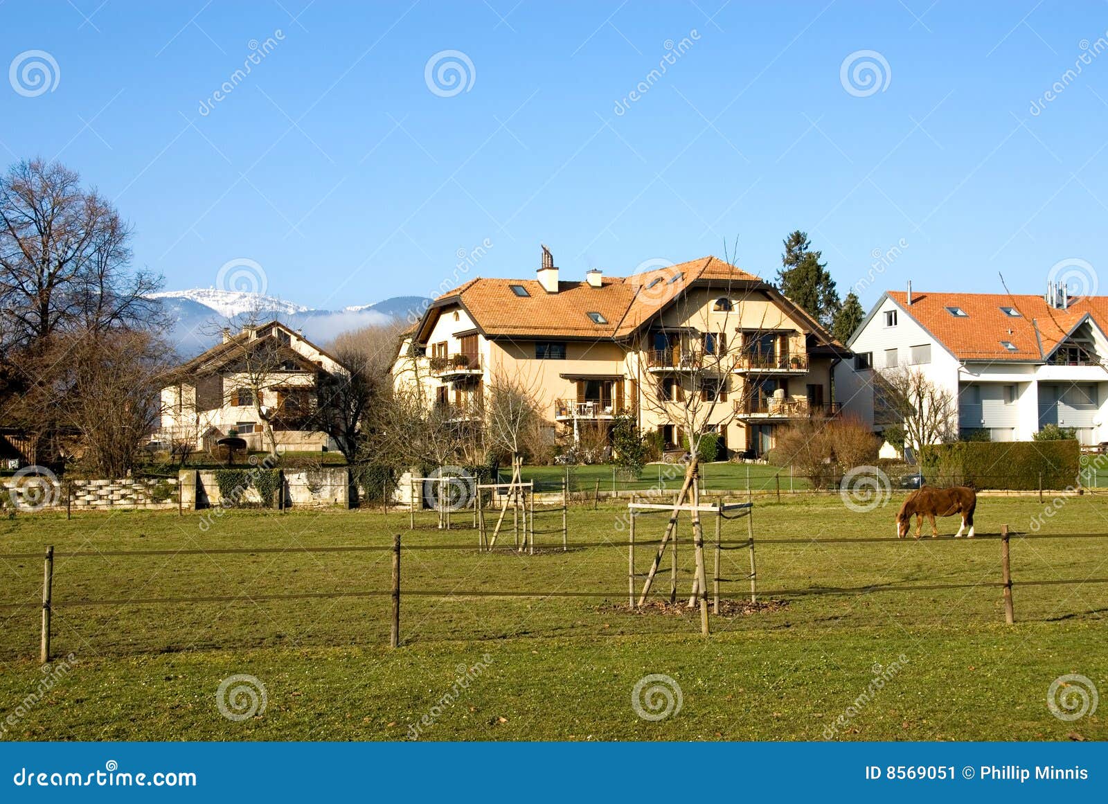 Swiss Houses stock image. Image of setting, chimney, rural 8569051