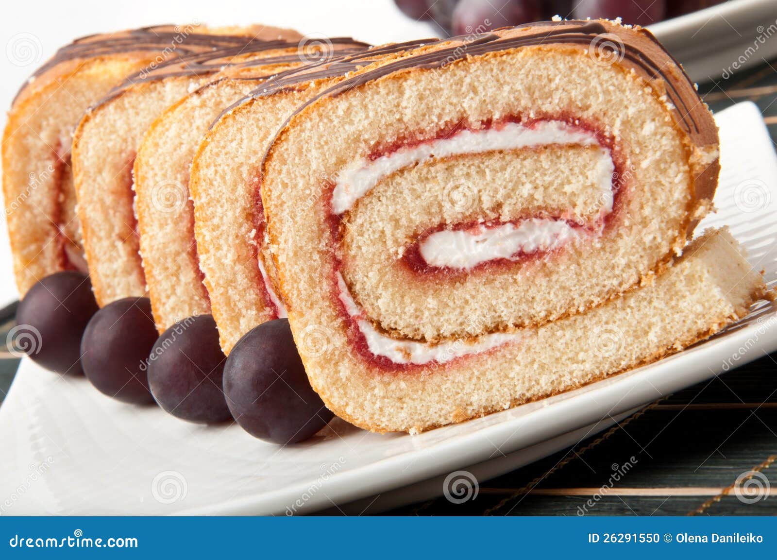 Swiss roll with jam stock photo. Image of ingredient 26291550