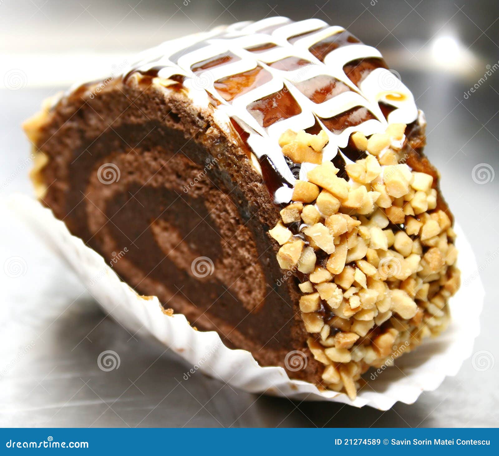 Swiss Roll with Nuts and Chocolate Stock Image Image of cookies