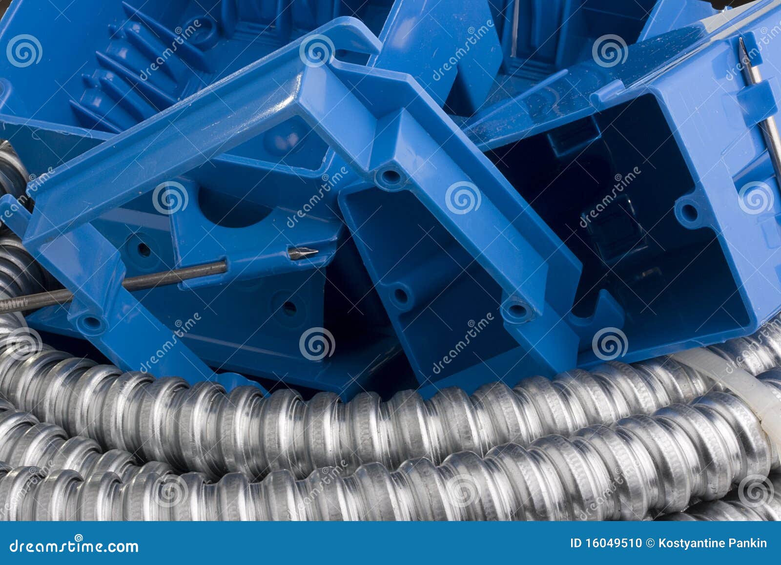 Switch boxes stock photo. Image of metal, safety, blue 16049510