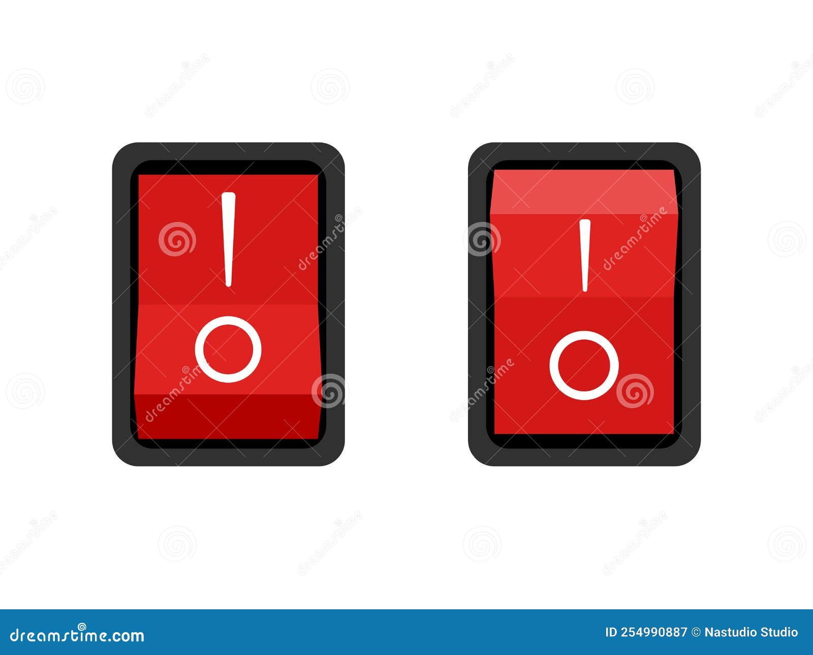 Switch Button .toggle Button Isolated on White Background Stock Vector