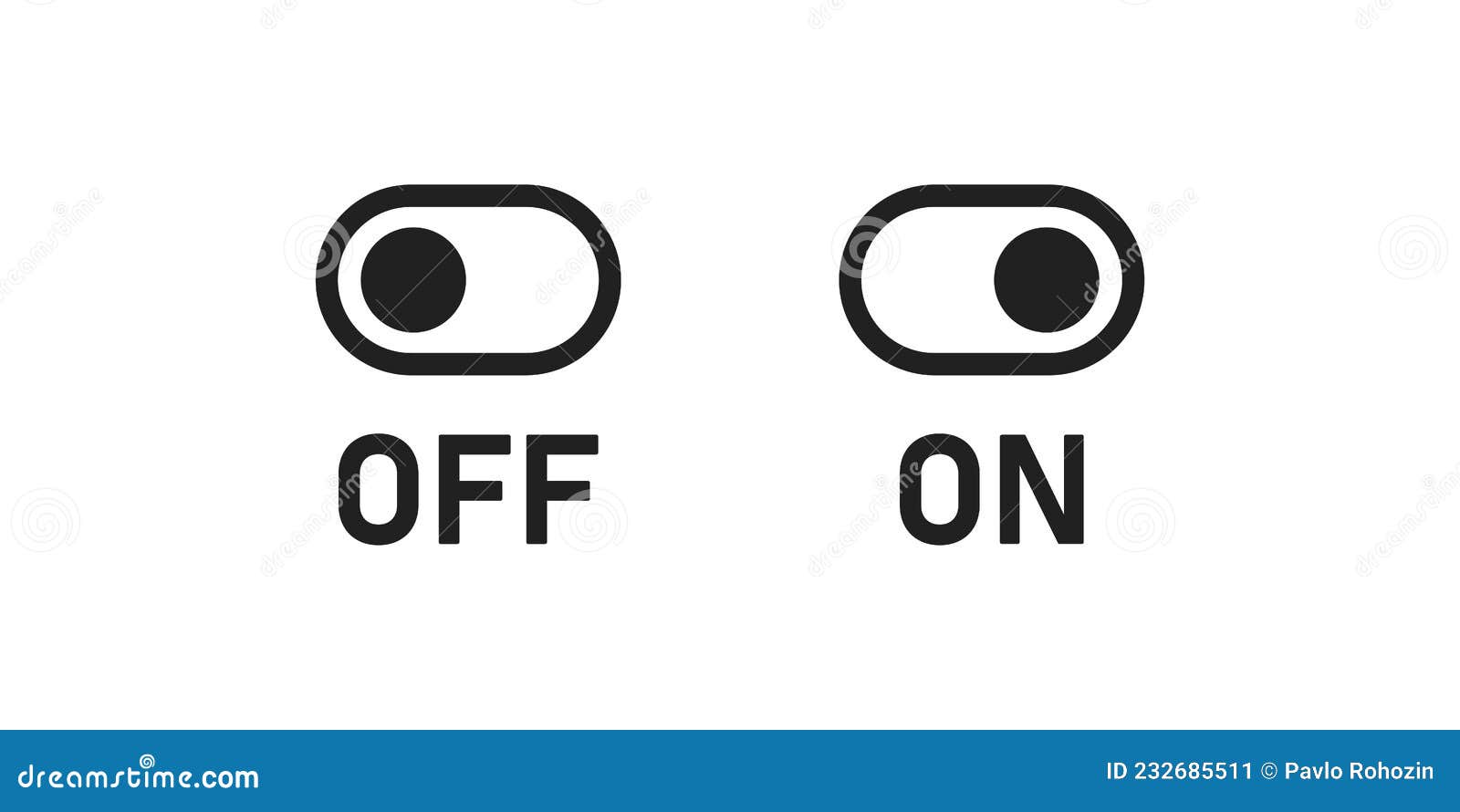 Switch Icon. Slider on and Off Button Sign Stock Vector Illustration of computer, realistic