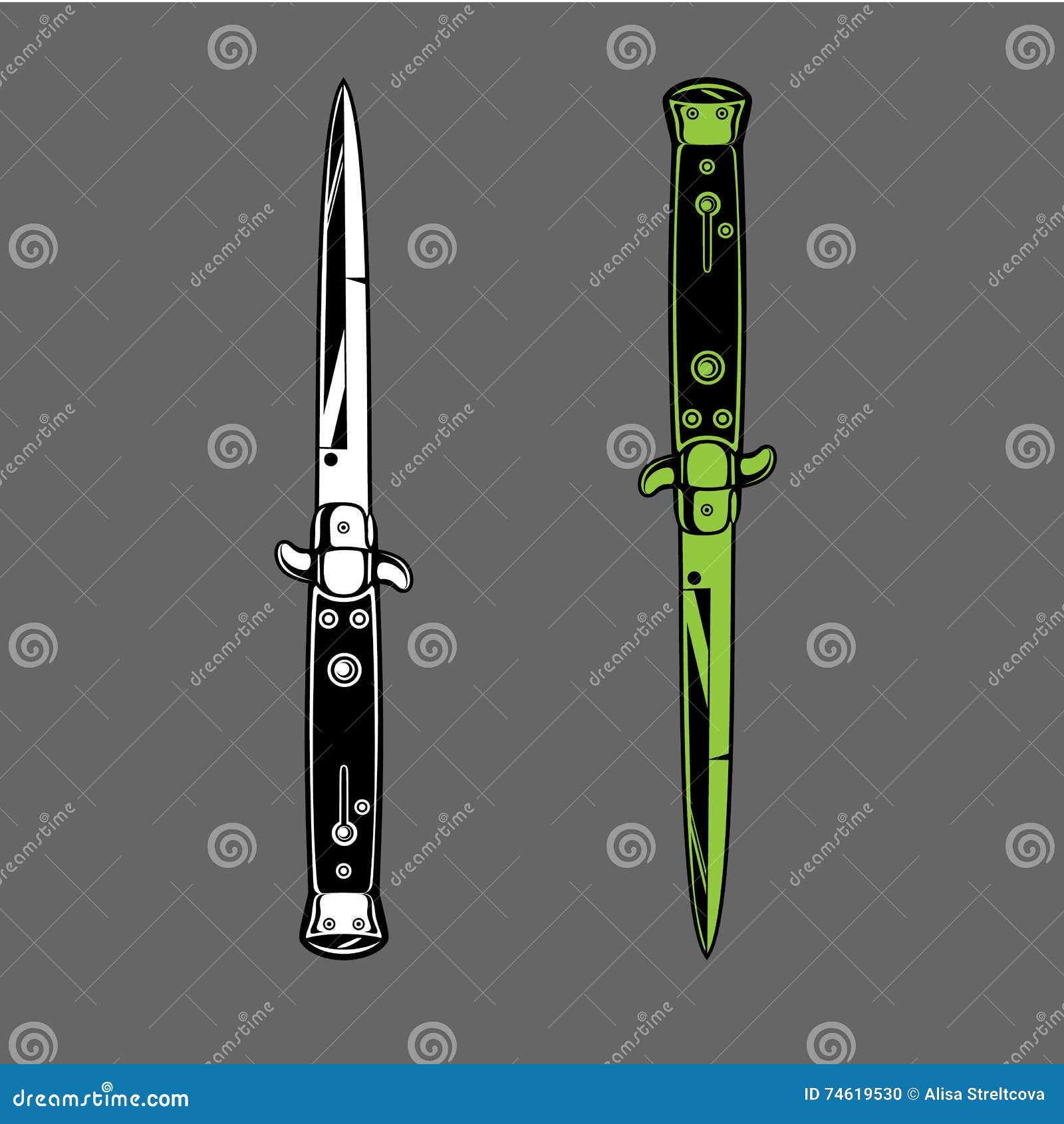switchblade knife dagger duo