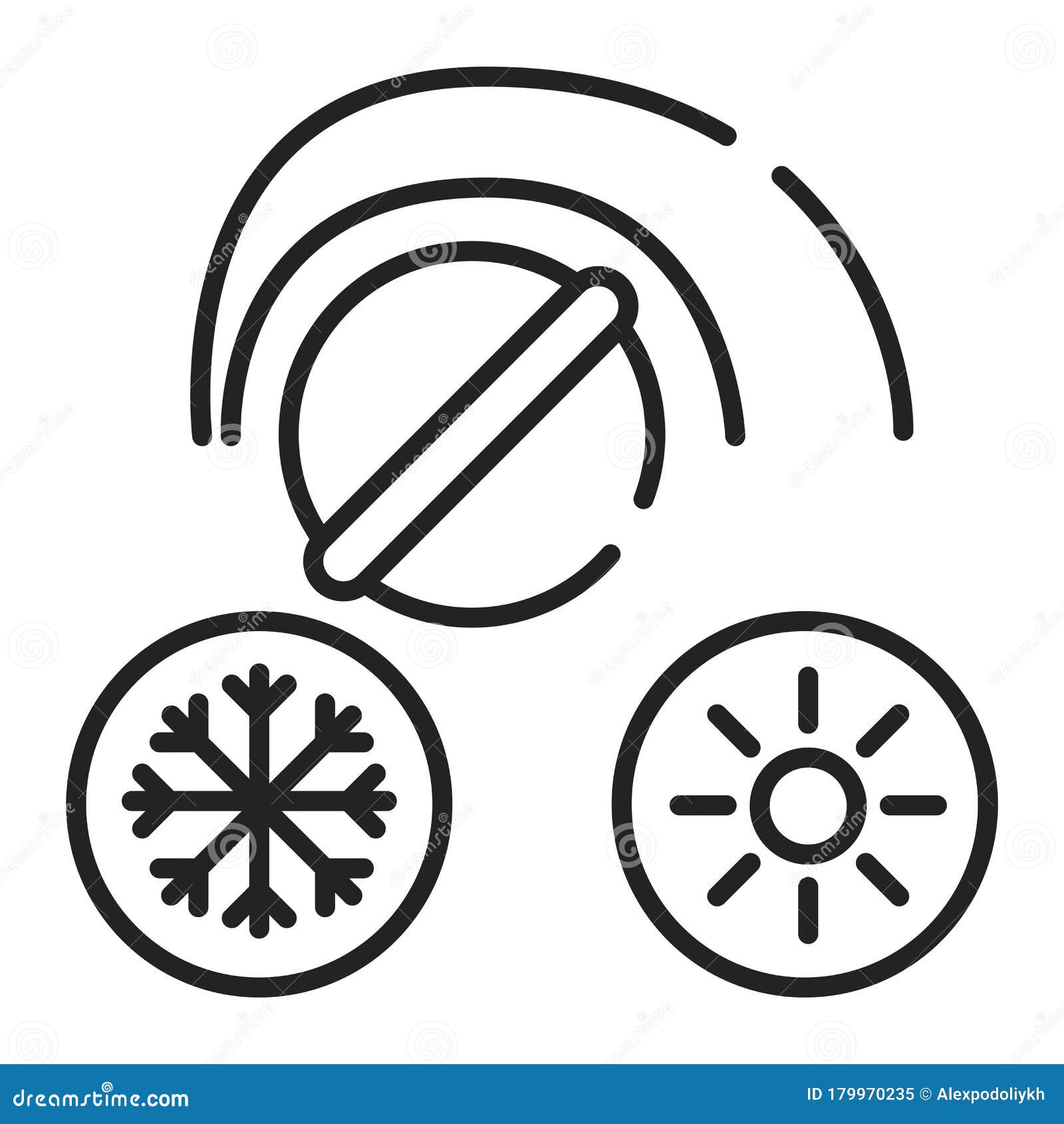 Switching Heater Black Line Icon. Option To Increase or Decrease Th ...