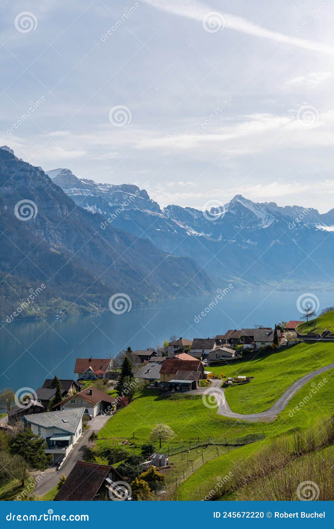 View Over The Lake Walensee In Switzerland Stock Photo Image Of