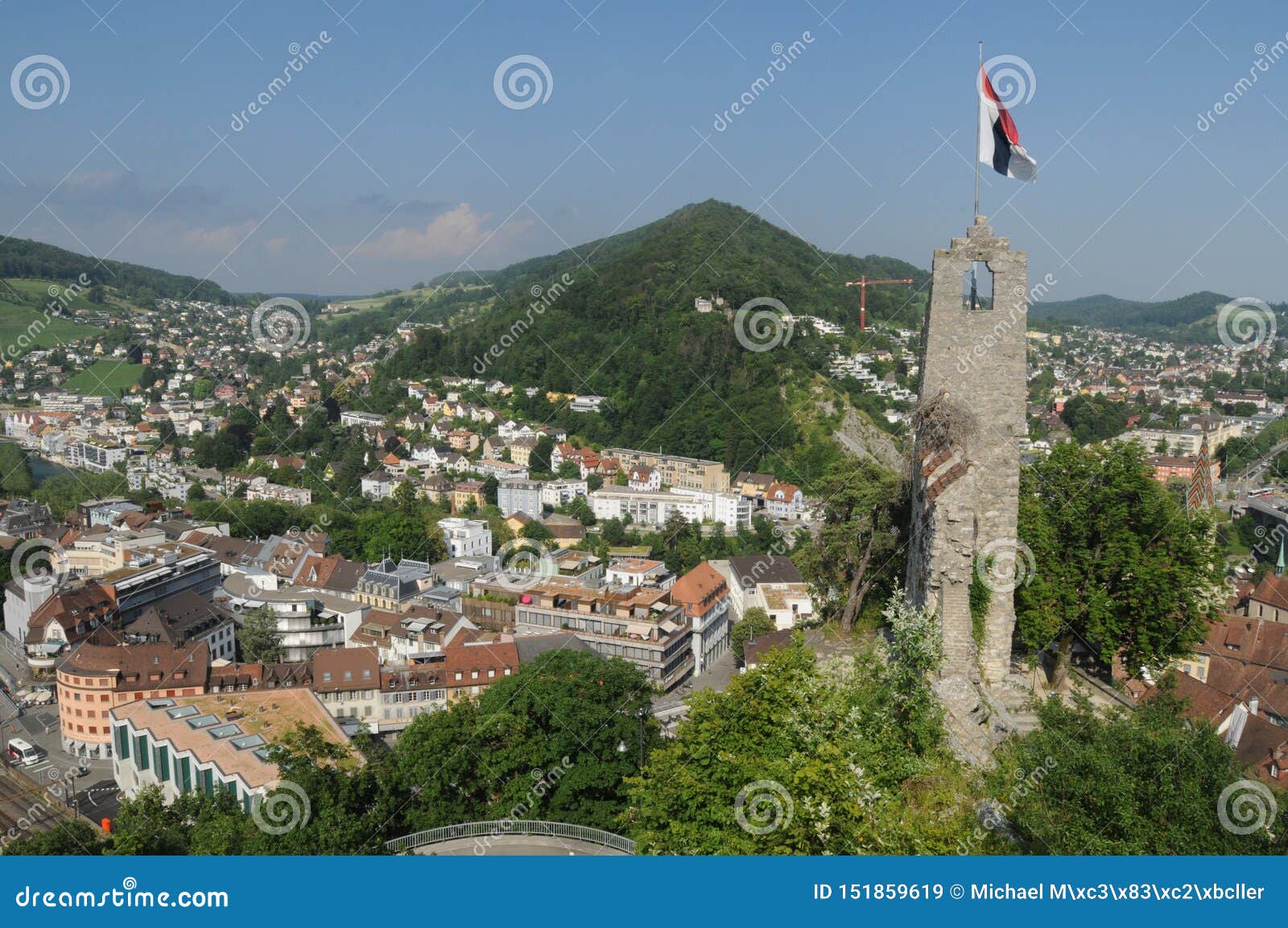 Switzerland: Baden City in Canton Aargau Stock Image - Image of ...