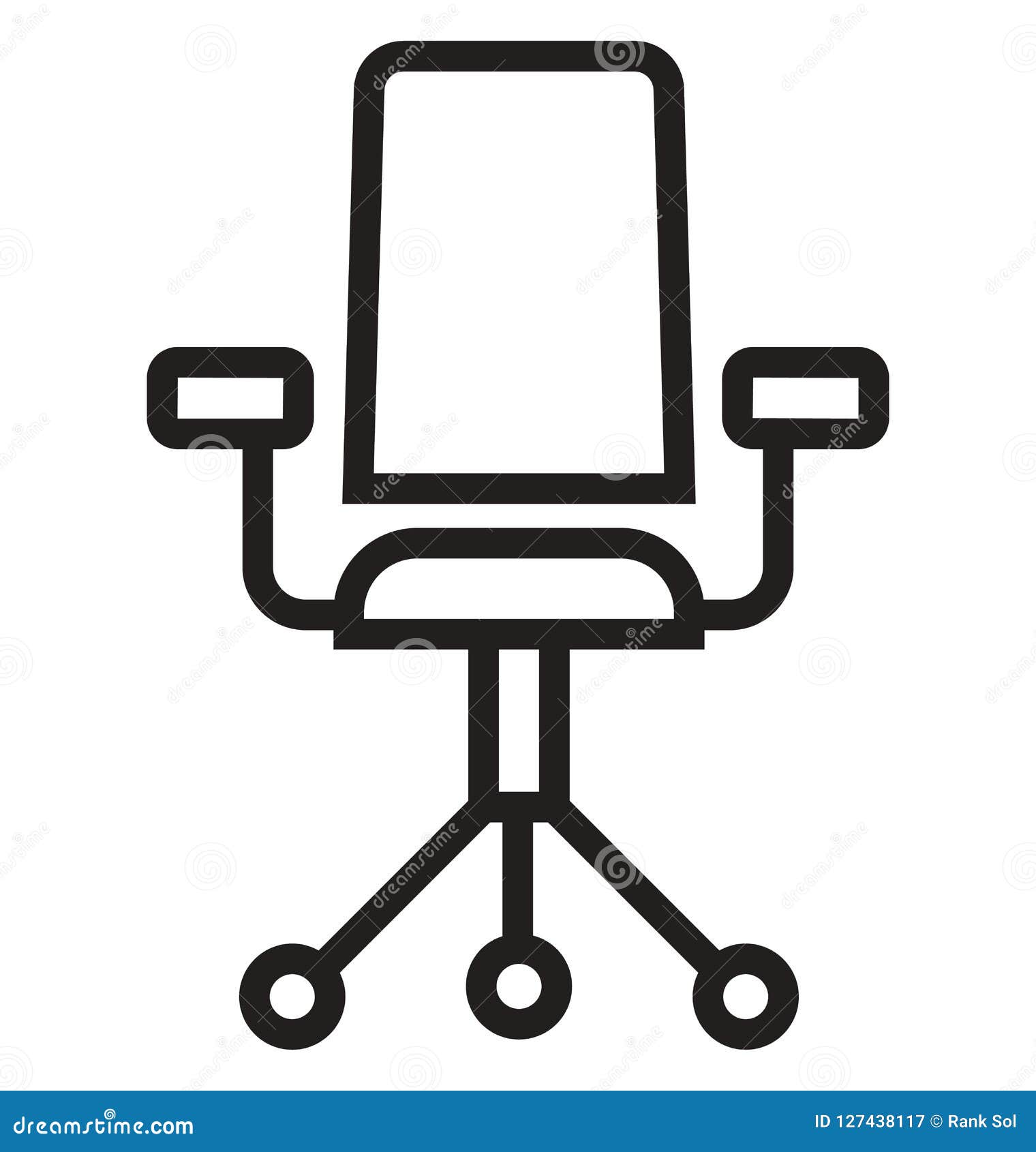 Swivel Chair Line Isolated Vector Icon Can Be Easily Modified and Edit
