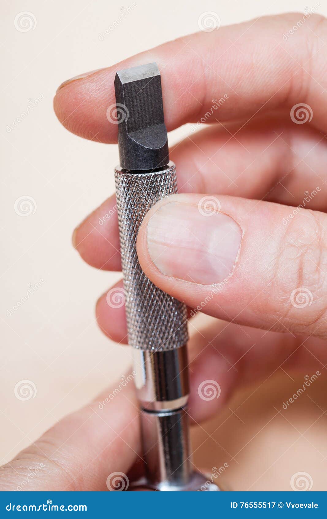 Swivel Knife in Hand Close Up Stock Image Image of finger, blade