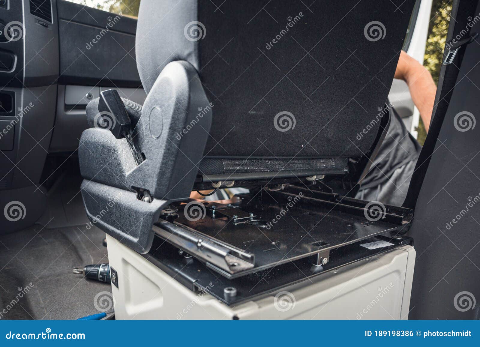Swivel Seat Installation Inside a Van Stock Photo Image of seat