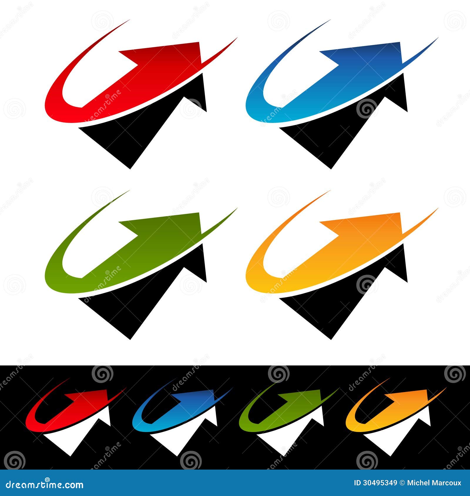 Swoosh Bar Chart Icons stock vector. Illustration of symbol - 30344051