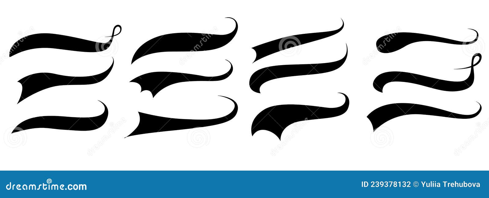 Swoosh and swash typography tails shape underline Vector Image