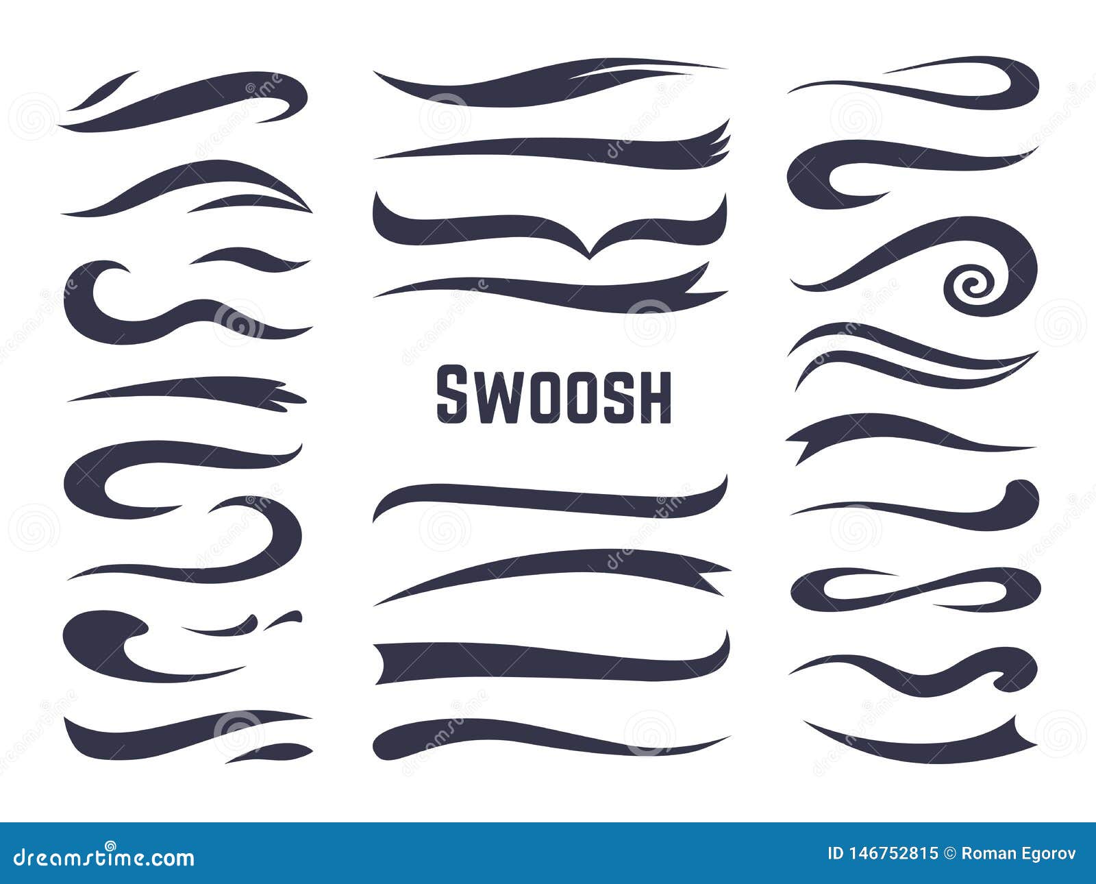 Swooshes Text Tails for Baseball Design. Sports Swash Underline