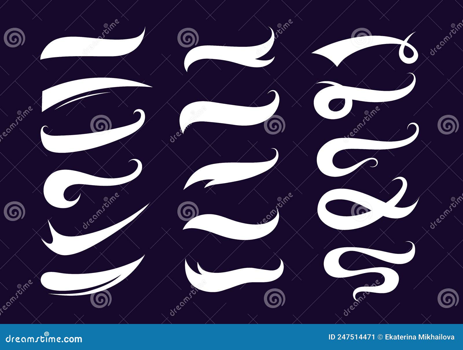 Swooshes and swashes underline swish tails Vector Image