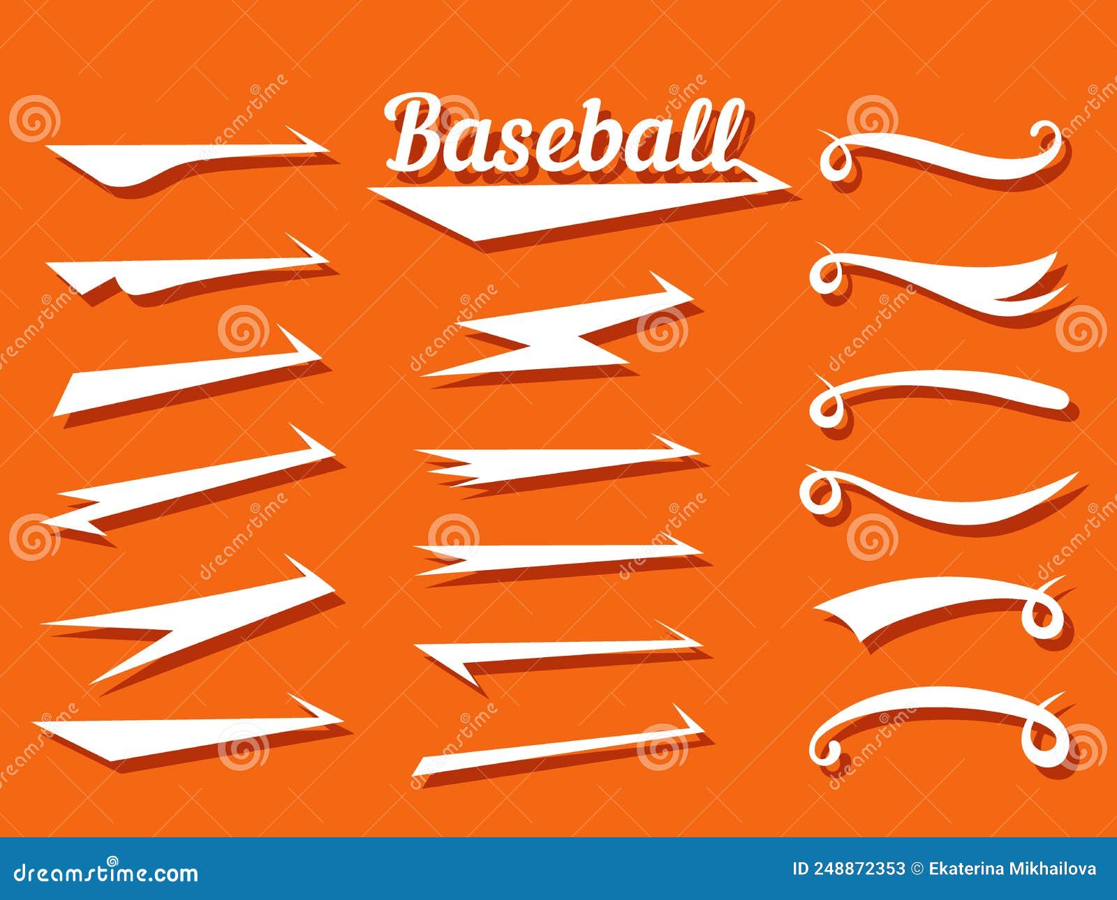 Swoosh and swash typography tails shape underline Vector Image