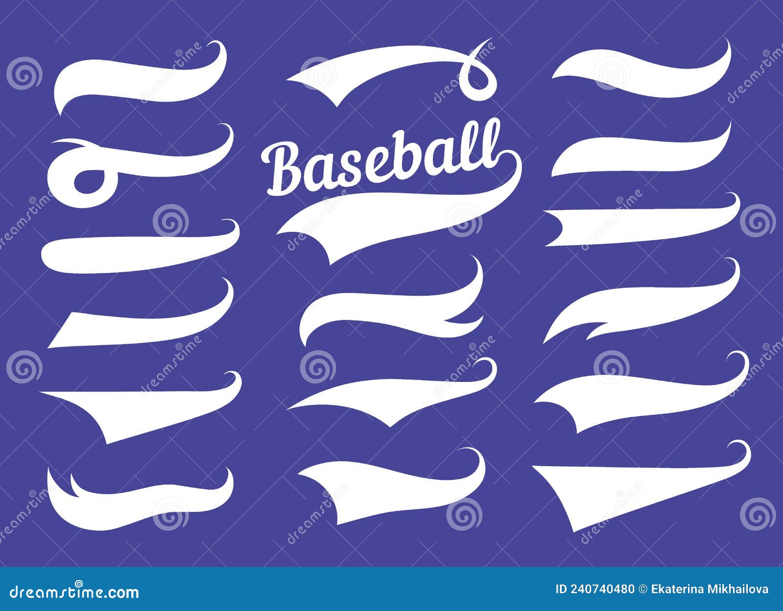 Swooshes Text Tails for Baseball Design. Sports Swash Underline