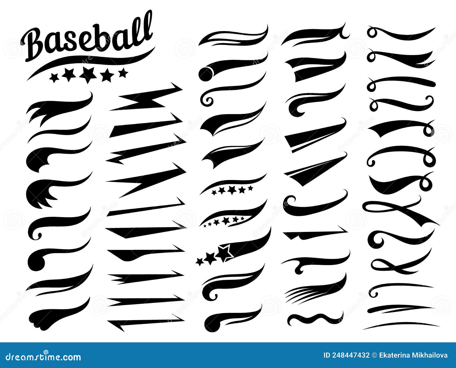 Swooshes and swashes underline swish tails Vector Image