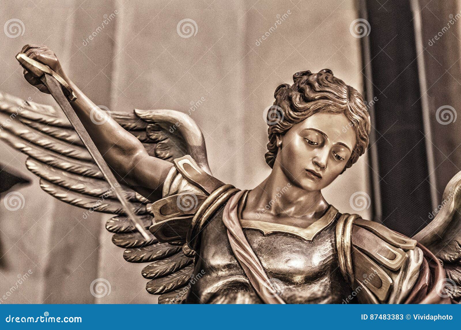 Statue of the Archangel Michael Stock Image Image of landmark, figure