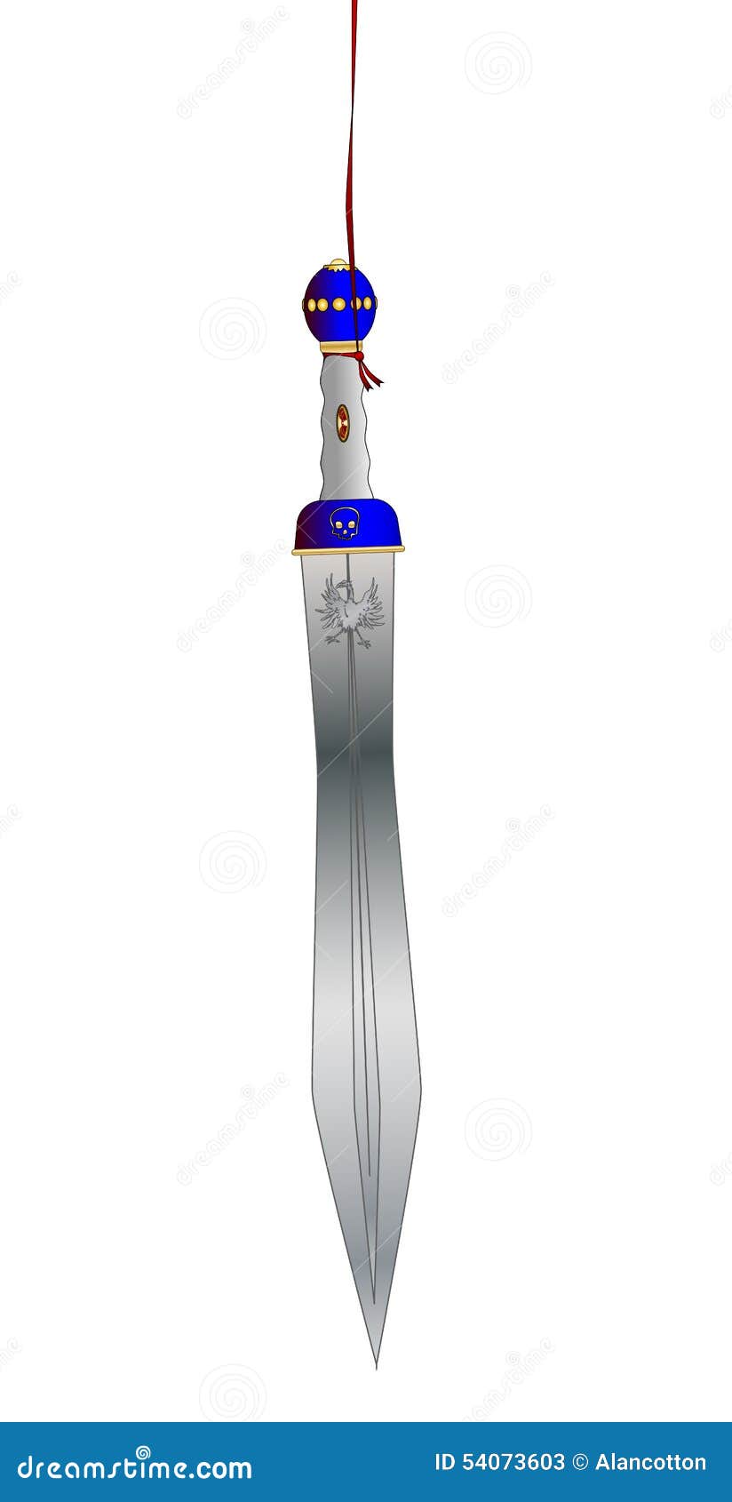 Sword of Damocles stock illustration. Illustration of drawing - 54073603