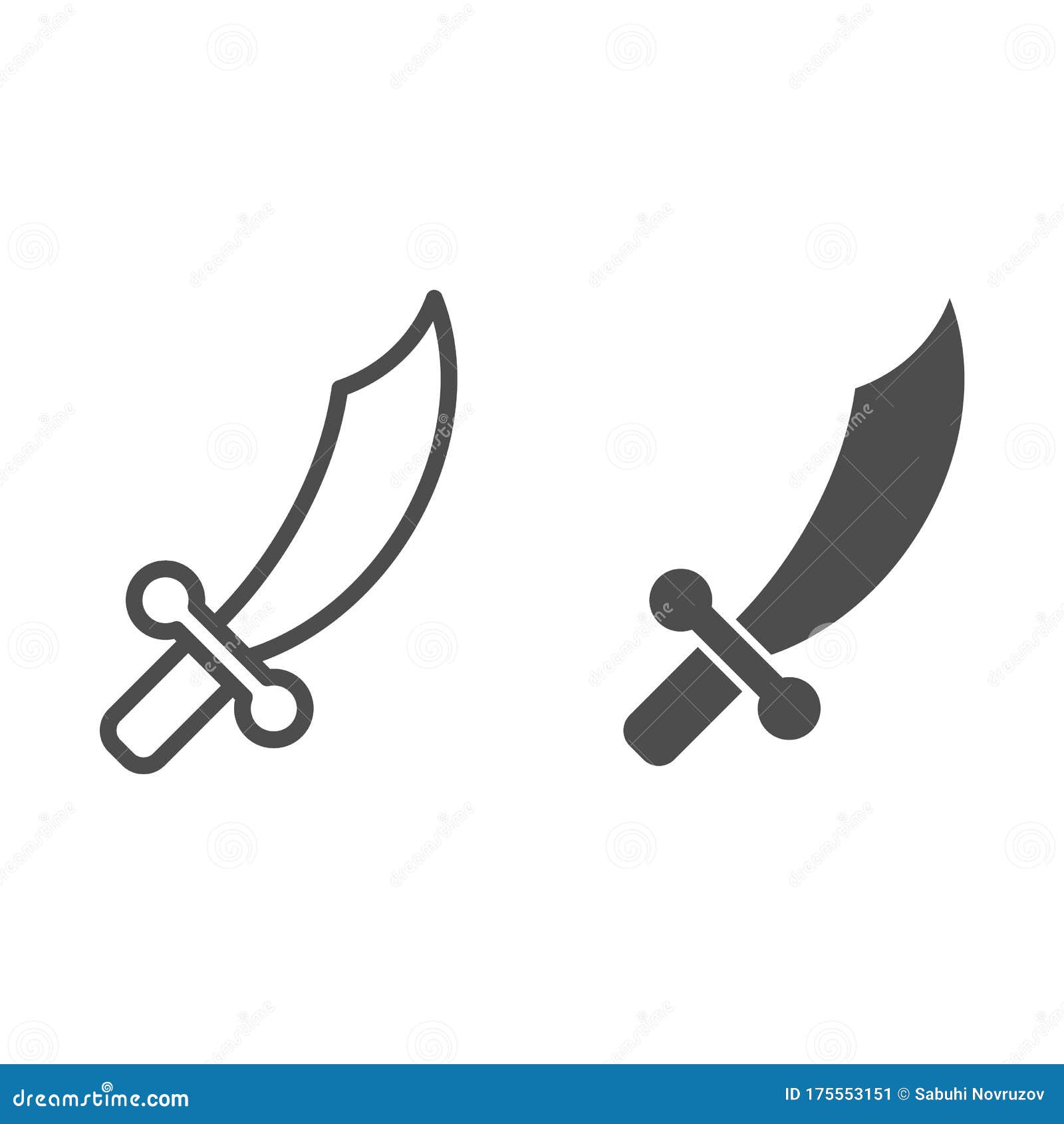 Sword Saber Icon Logo Isolated On White Background Stock