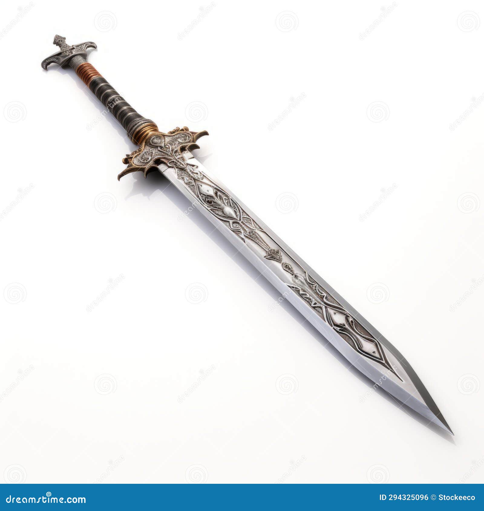 3d excalibur sword: a dark fantasy masterpiece on white background