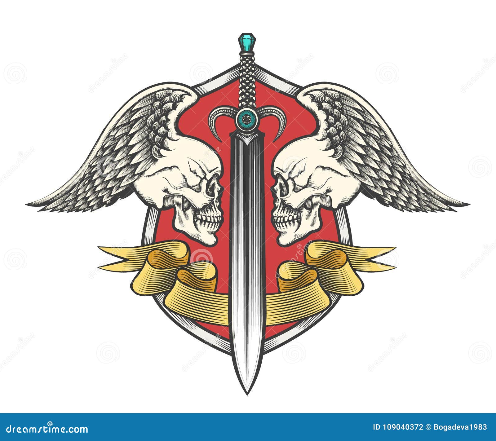 heraldic arm with sword