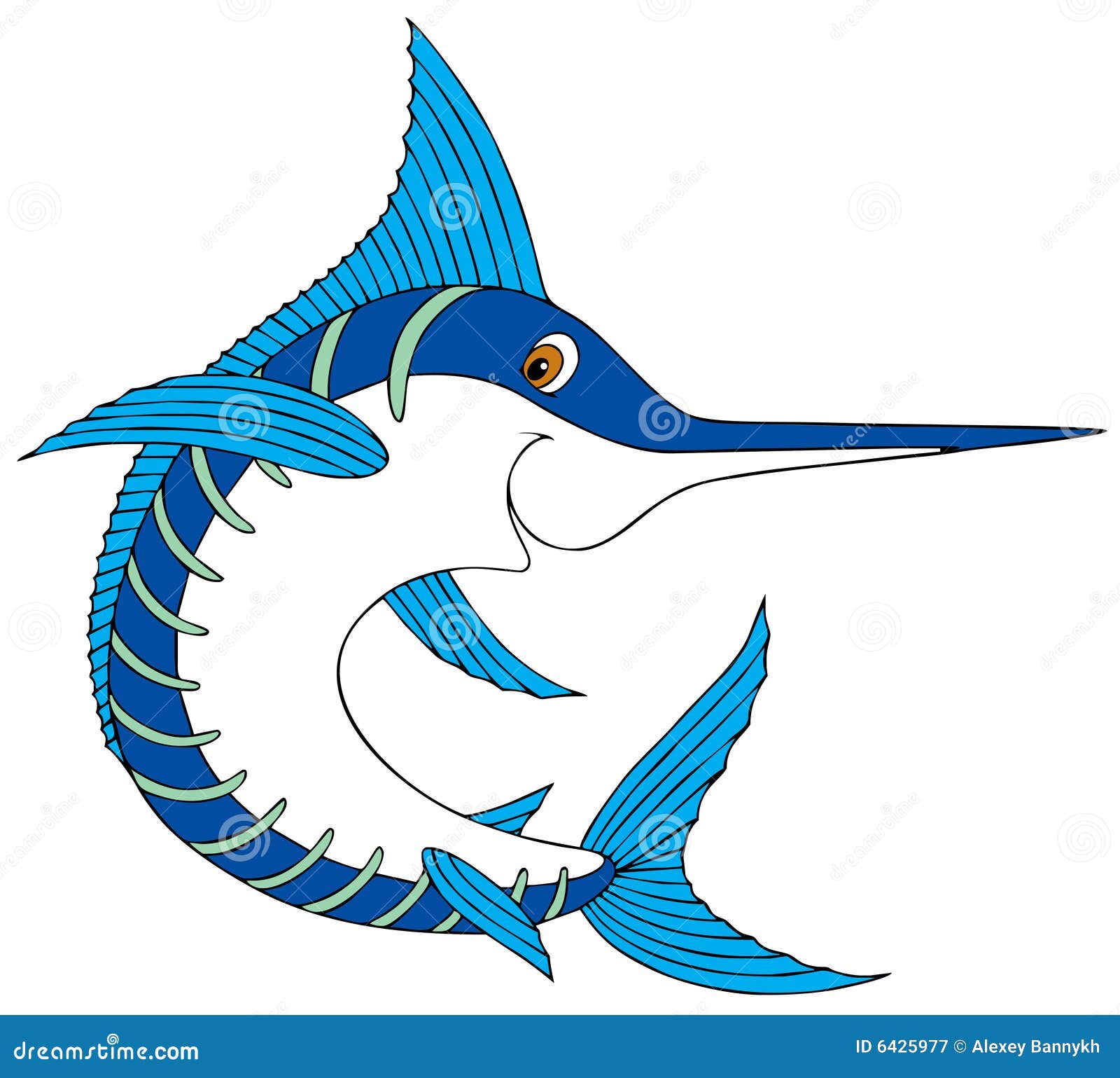 Swordfish stock vector. Illustration of seaweed, sword 6425977