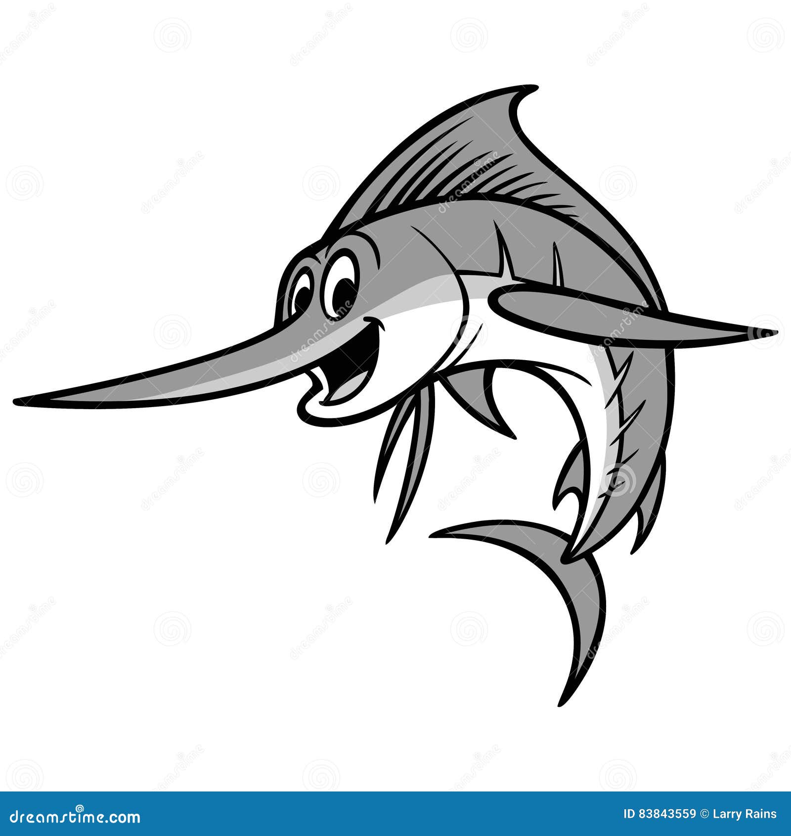 Swordfish Cartoon Illustration Stock Vector Illustration of animal