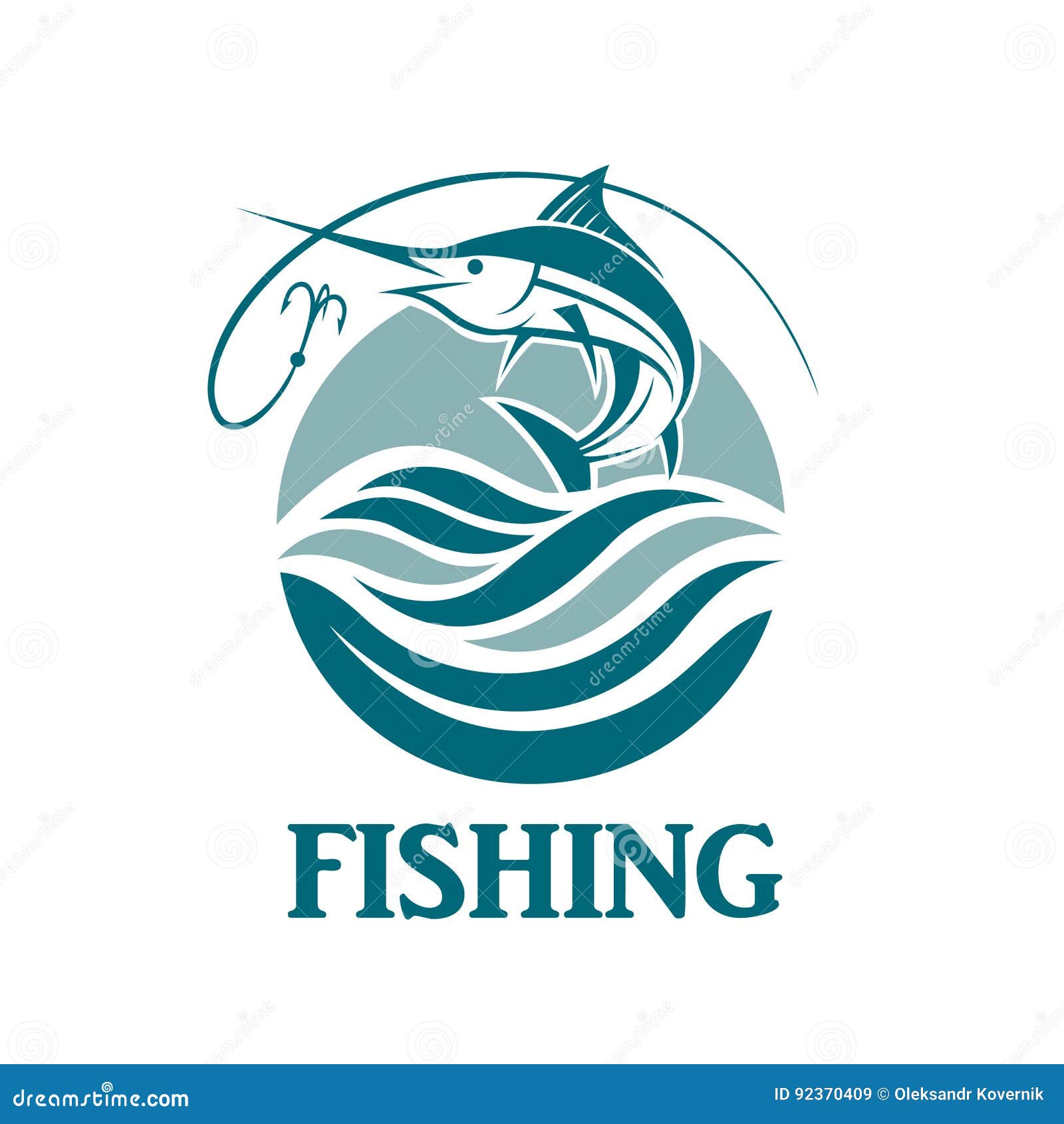 Swordfish fishing emblem stock vector. Illustration of summer 92370409