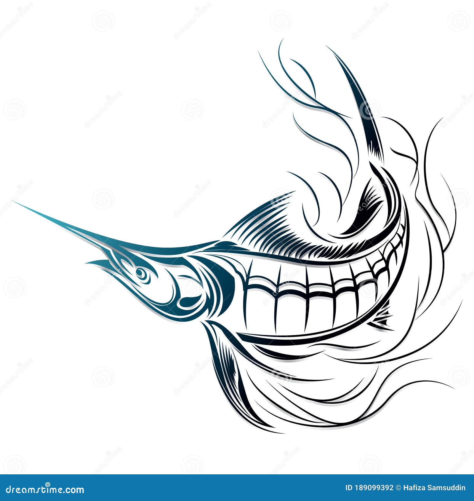 Swordfish Tattoo. Vector Illustration Decorative Design Stock Vector