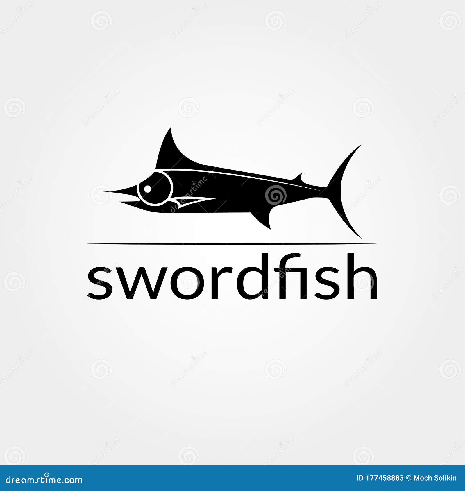 Swordfish Vector Logo Design, Food Icon Stock Vector Illustration of